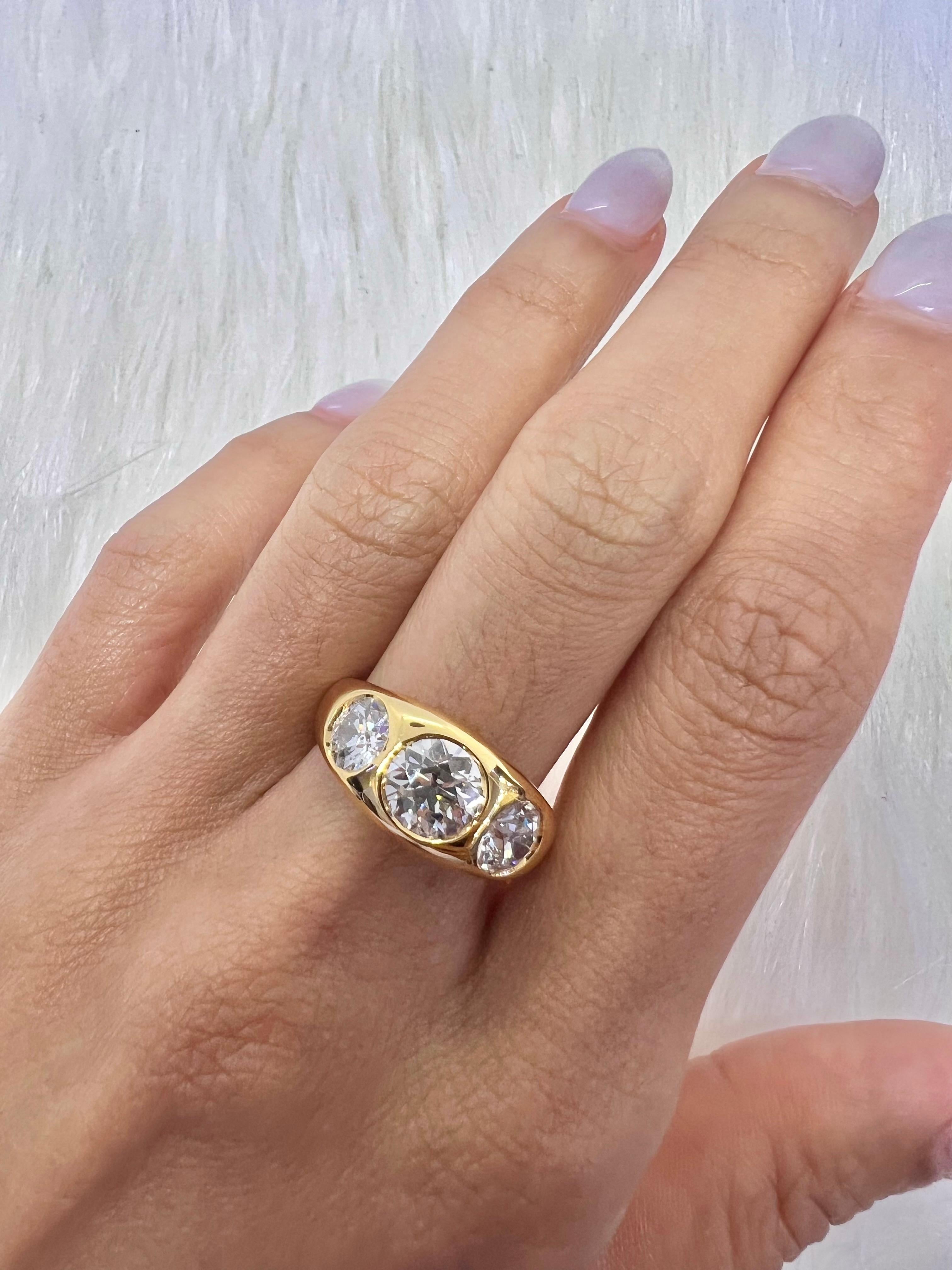Women's or Men's Sophia D. 1.30 Carat Diamond Ring in 18K Yellow Gold For Sale