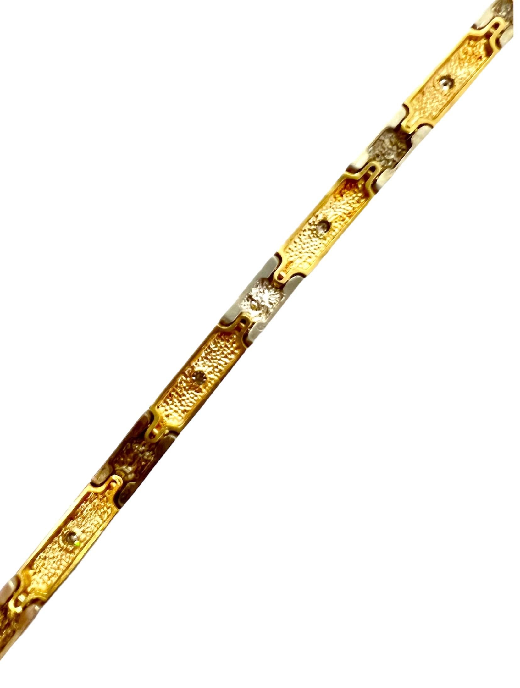 Round Cut Sophia D. 14K Yellow Gold Bracelet with Diamonds For Sale