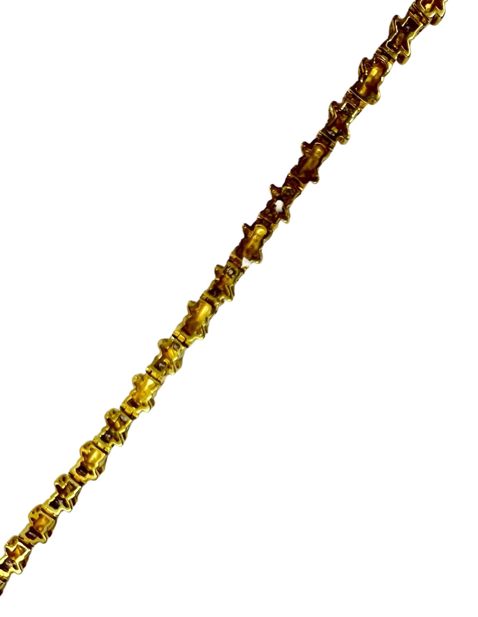 Sophia D. Armband aus 14 Karat Gelbgold mit Diamanten (Rundschliff) im Angebot