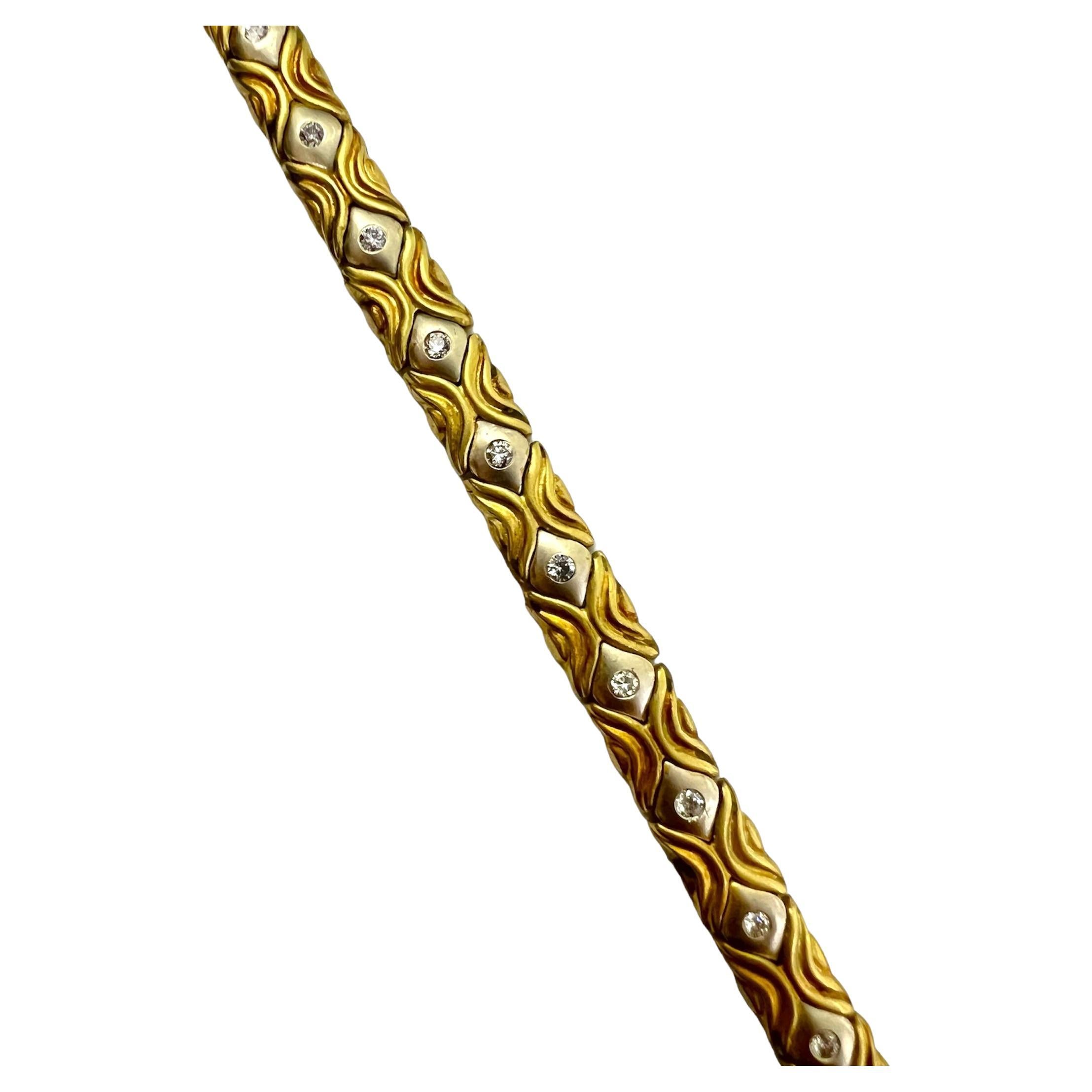 Sophia D. Bracelet en or jaune 14 carats avec diamants en vente