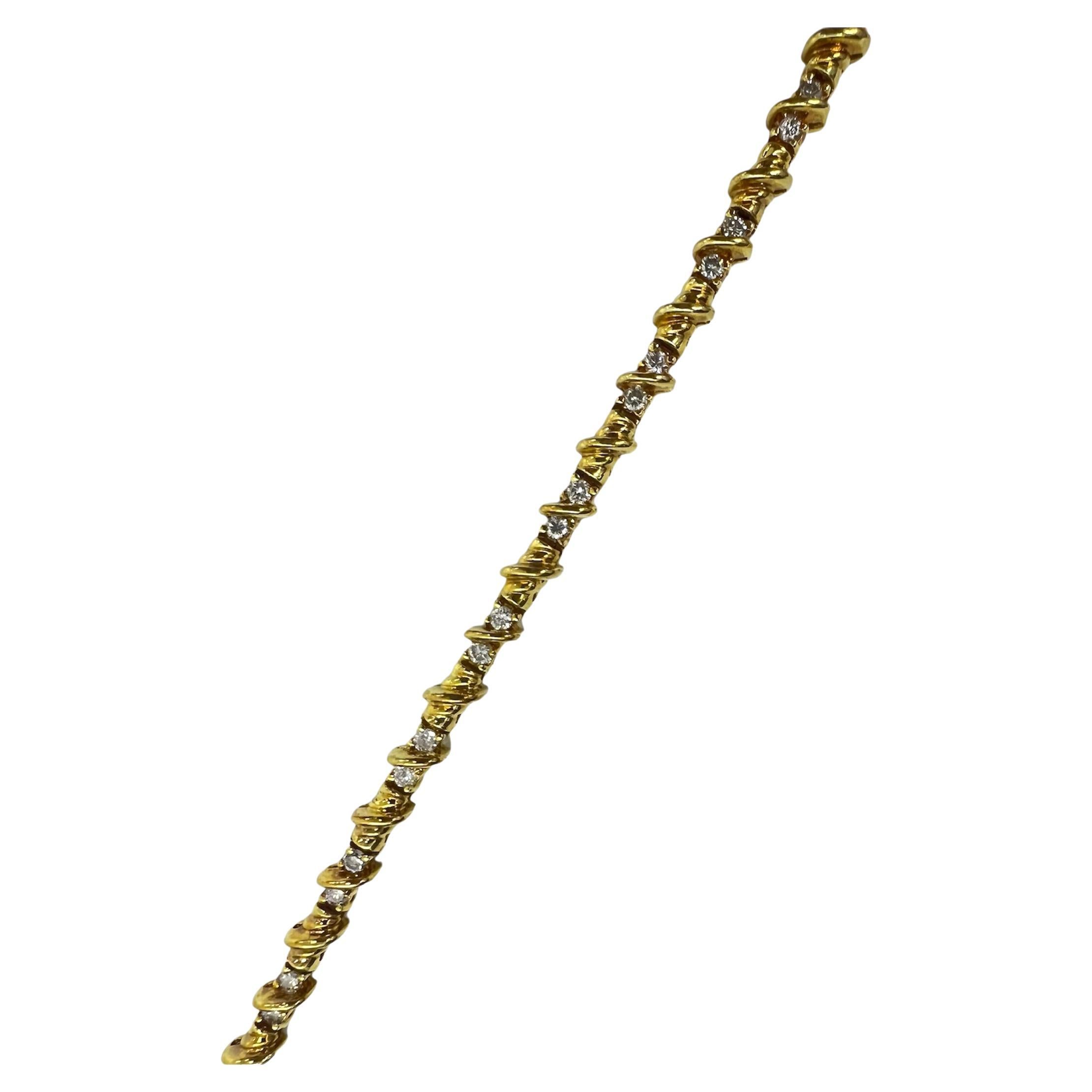 Sophia D. Armband aus 14 Karat Gelbgold mit Diamanten im Angebot
