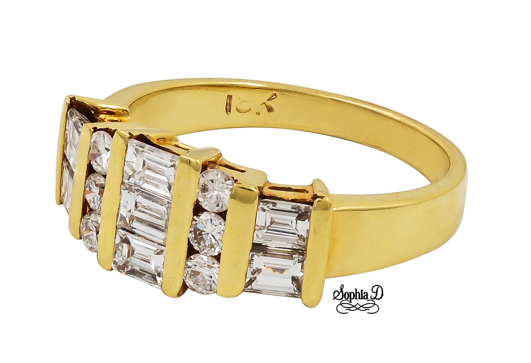 14K Yellow Gold Ring with 10 square cut diamonds.

Sophia D by Joseph Dardashti LTD has been known worldwide for 35 years and are inspired by classic Art Deco design that merges with modern manufacturing techniques.
