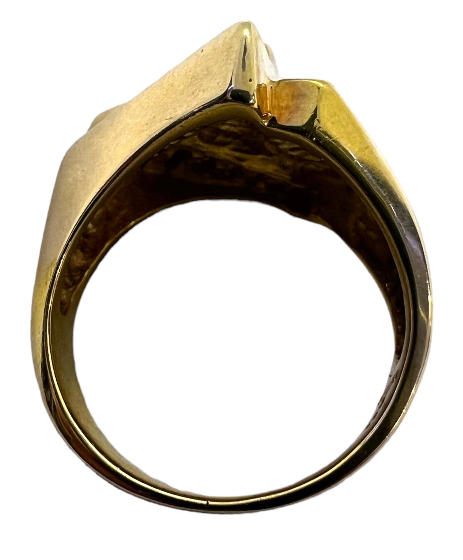 Trillion Cut Sophia D. 14K Yellow Gold Diamond Ring For Sale
