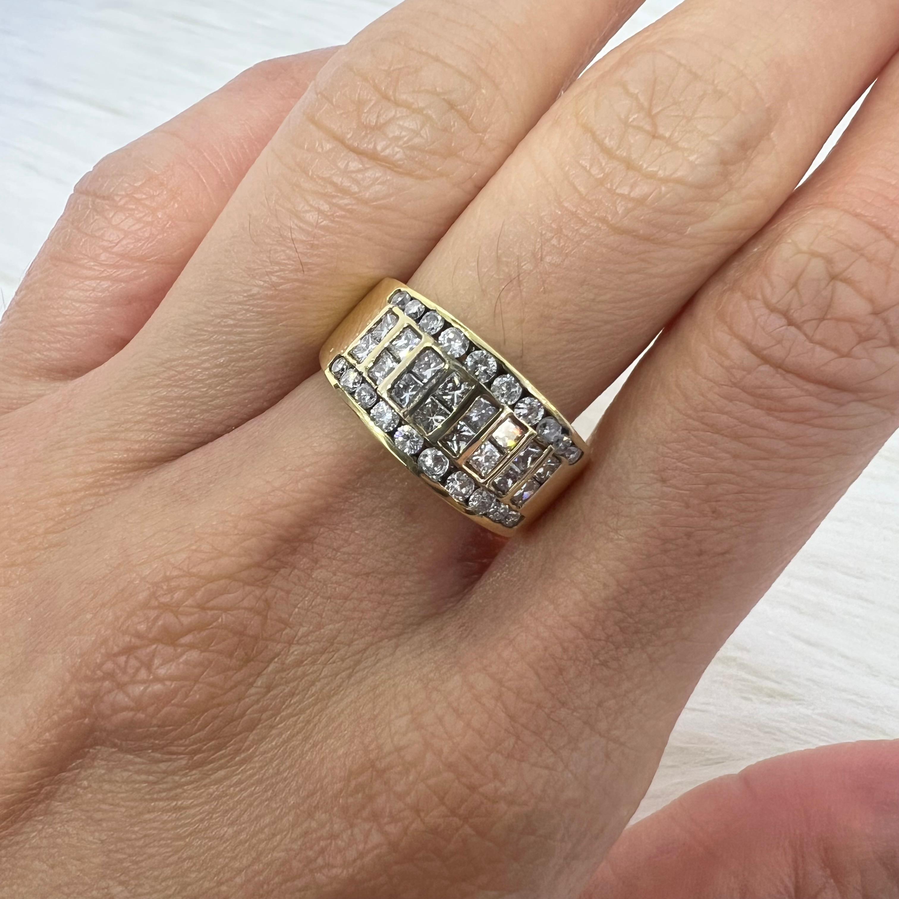 Square Cut Sophia D. 14K Yellow Gold Diamond Ring For Sale
