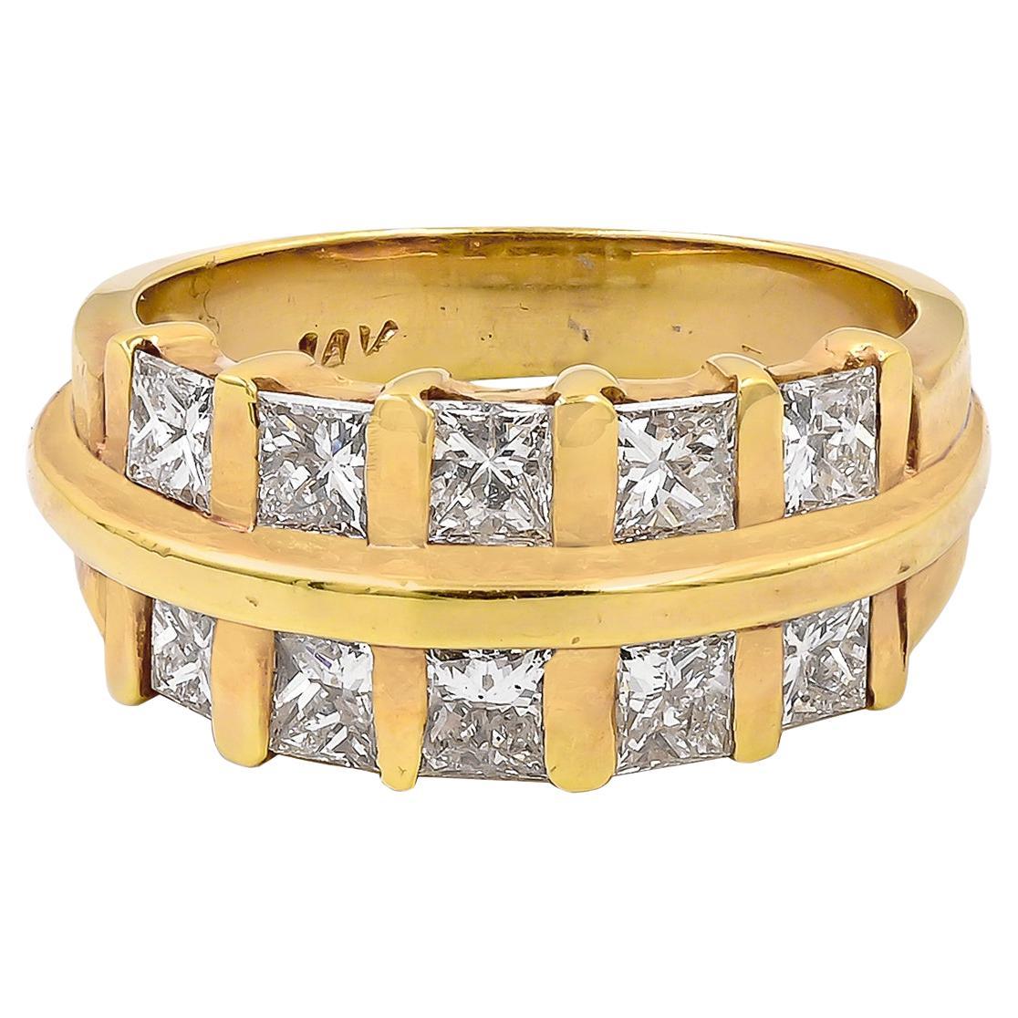 Sophia D. Bague en or jaune 14 carats avec diamants