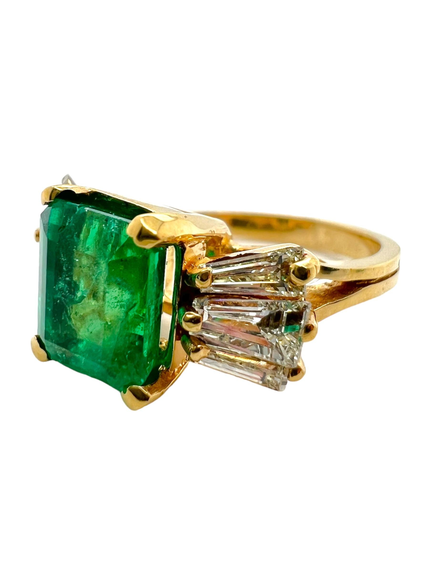 14K yellow gold ring with emerald and diamond.

Sophia D has been known world-wide for over 40 years because of its rich history of design and quality craftsmanship. From art deco to antique reproduction, these timeless pieces, when merged with