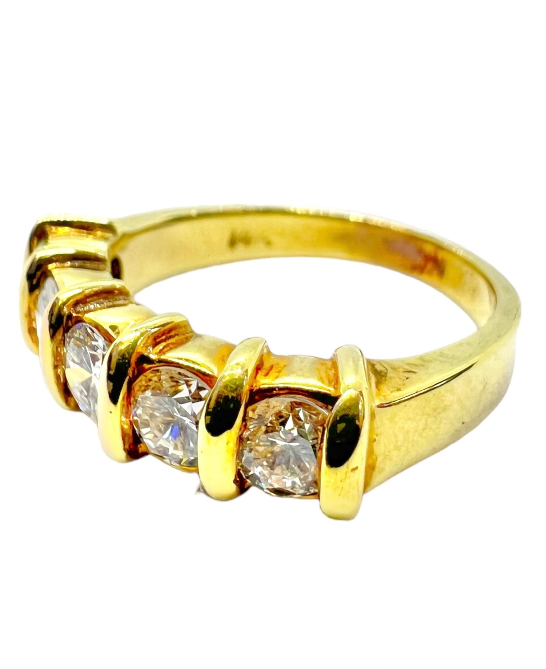14K yellow gold ring with 5 round diamonds.

Sophia D by Joseph Dardashti LTD has been known worldwide for 35 years and are inspired by classic Art Deco design that merges with modern manufacturing techniques.