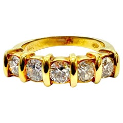 Sophia D. Bague en or jaune 14 carats avec diamants 