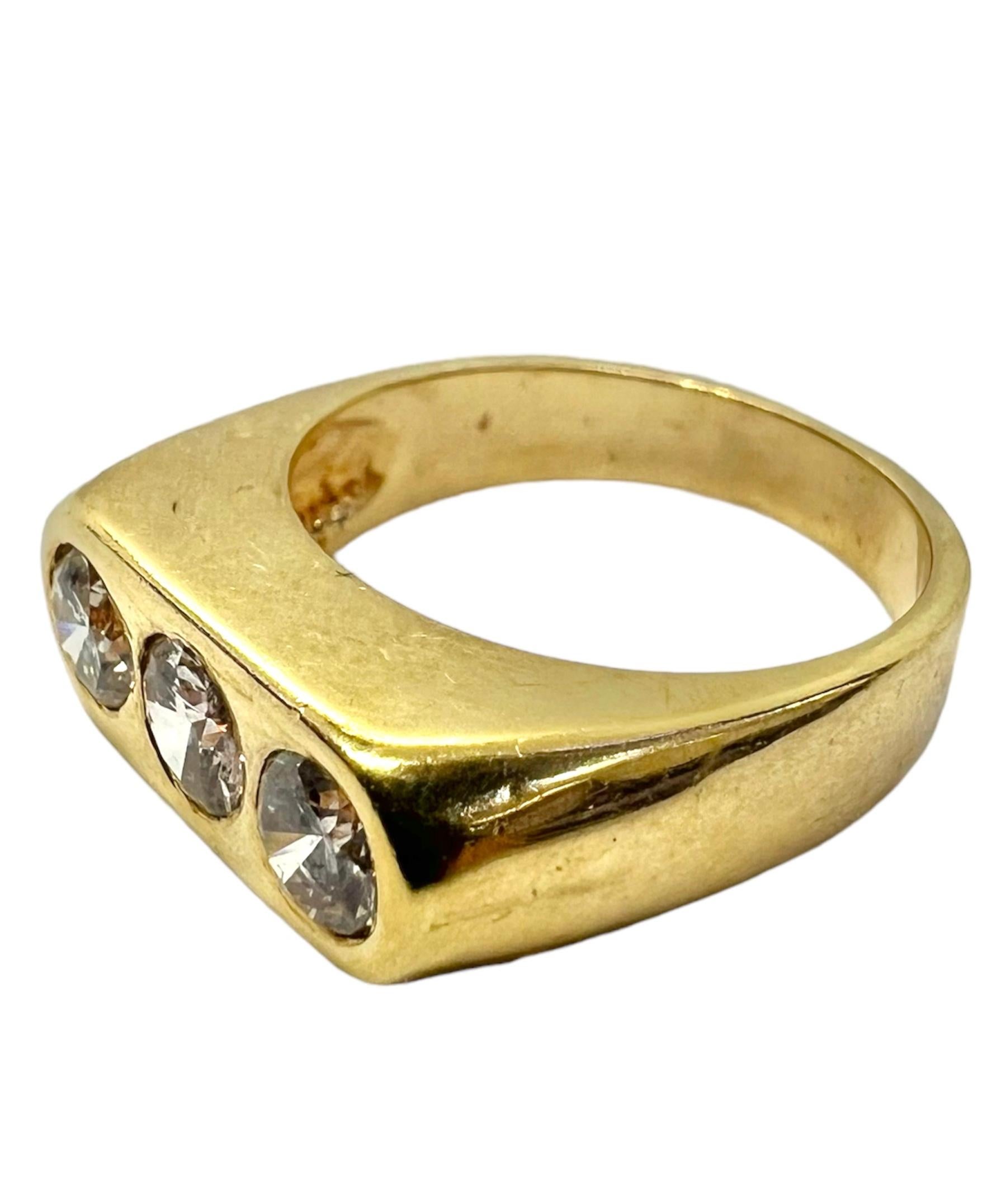 14K yellow gold ring with 3 round diamonds.

Sophia D by Joseph Dardashti LTD has been known worldwide for 35 years and are inspired by classic Art Deco design that merges with modern manufacturing techniques. 