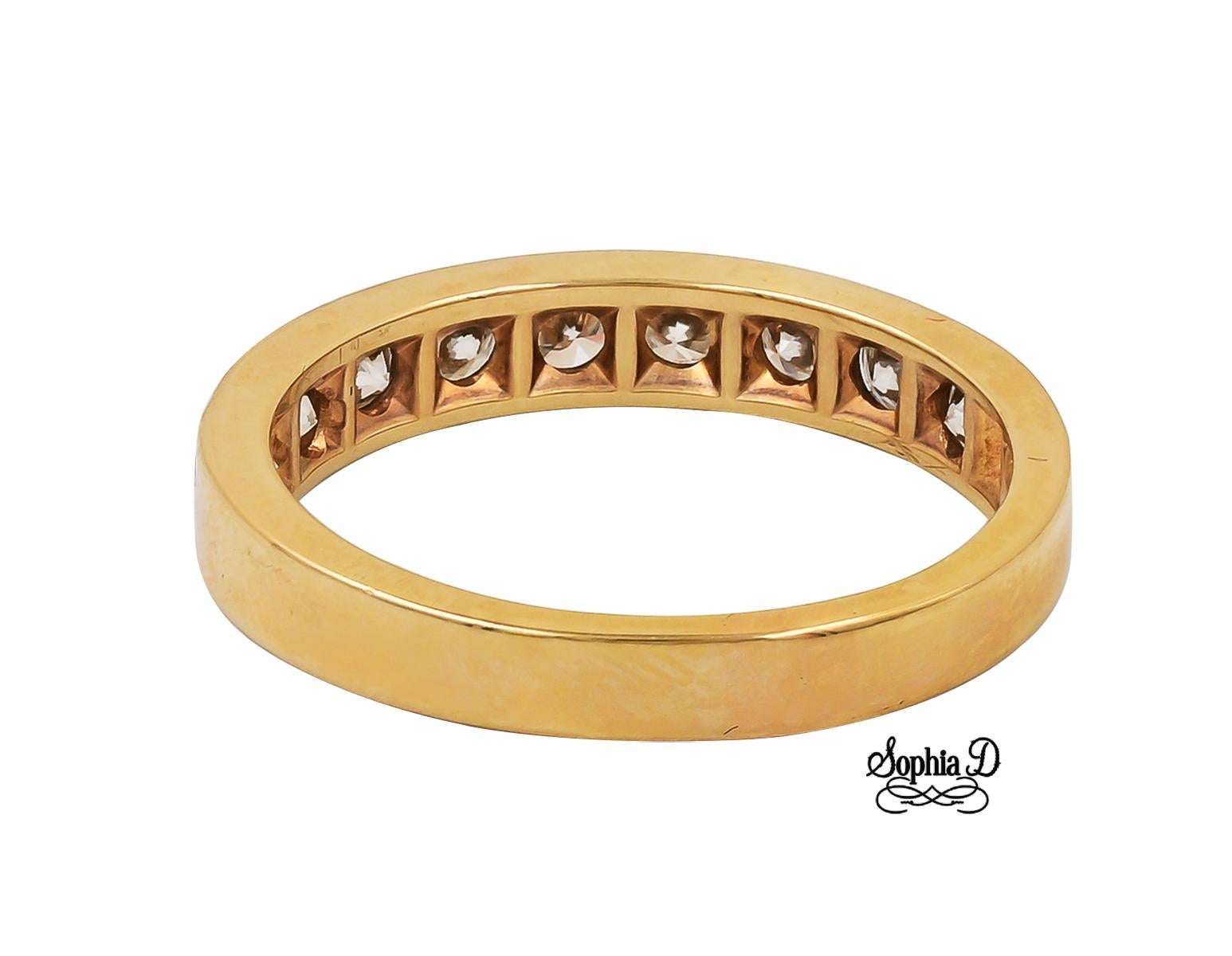 Art Deco Sophia D. 14K Yellow Gold Ring with Round Diamonds For Sale