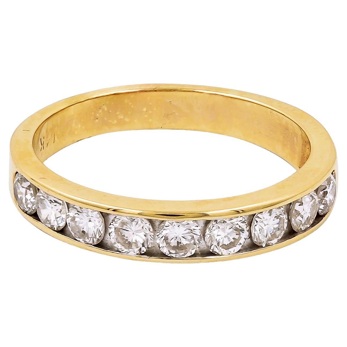 Sophia D. 14K Yellow Gold Ring with Round Diamonds For Sale