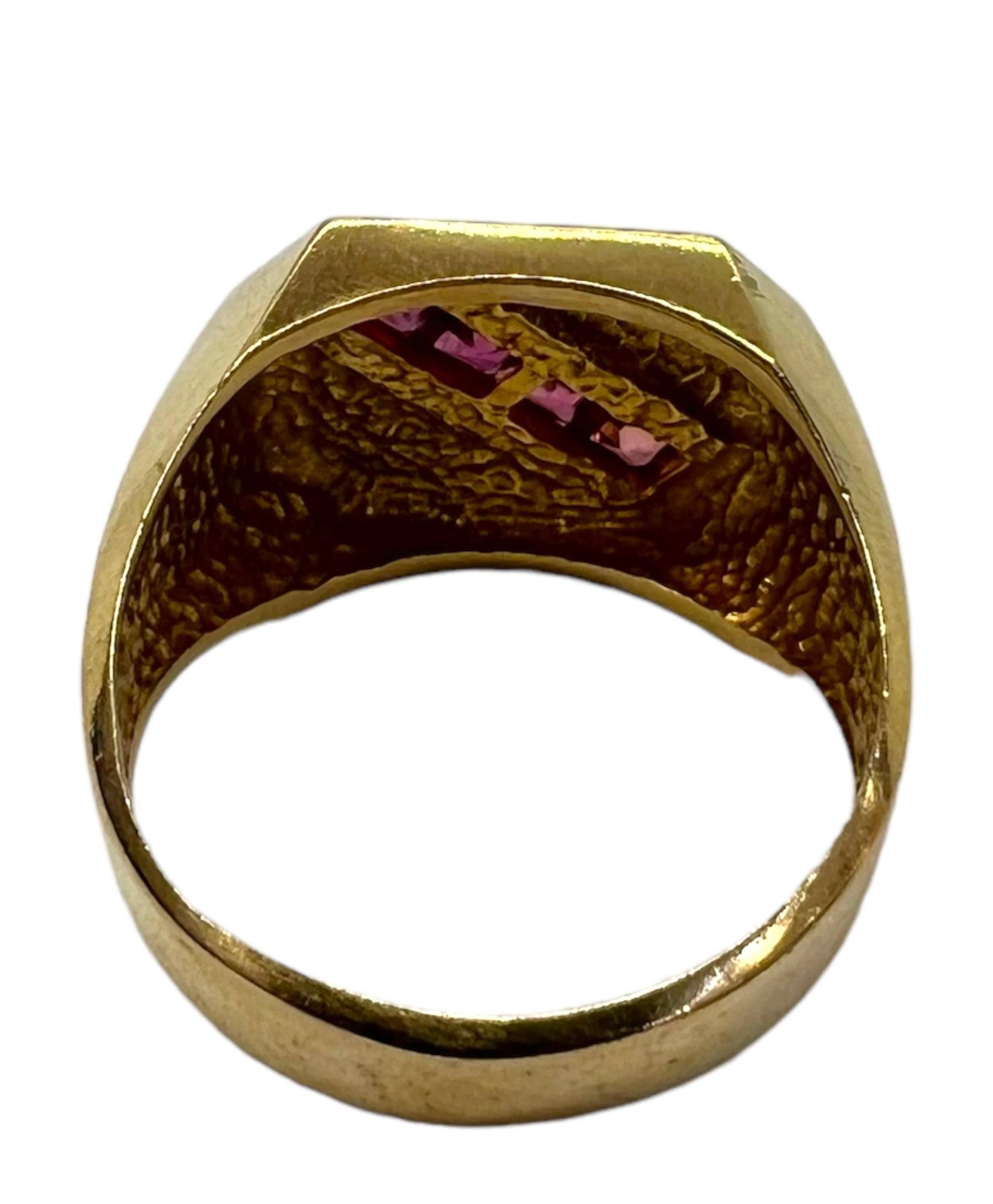 Art Deco Sophia D. 14K Yellow Gold Ruby Ring  For Sale