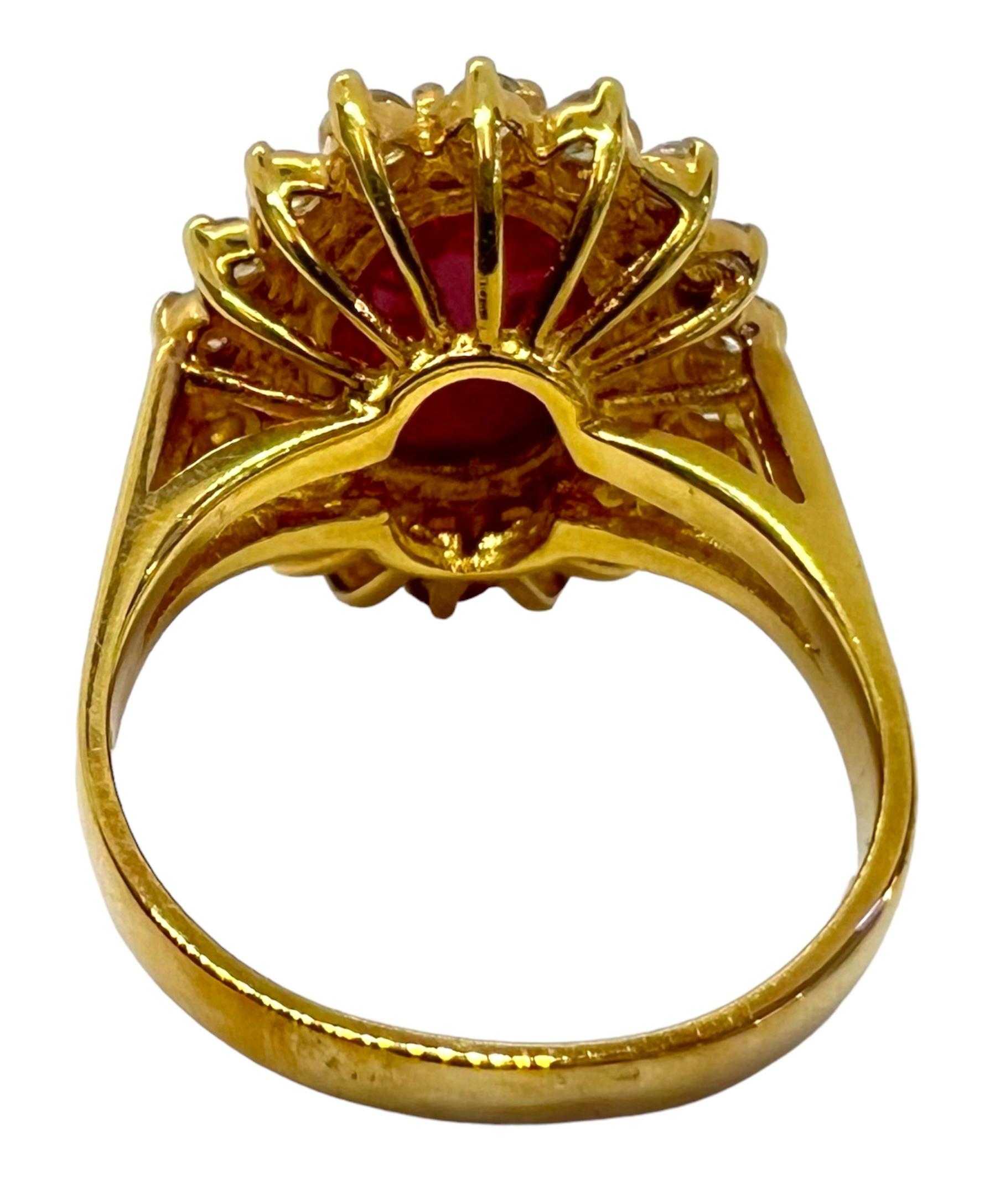 Cabochon Sophia D. 14K Yellow Gold Ruby Ring For Sale