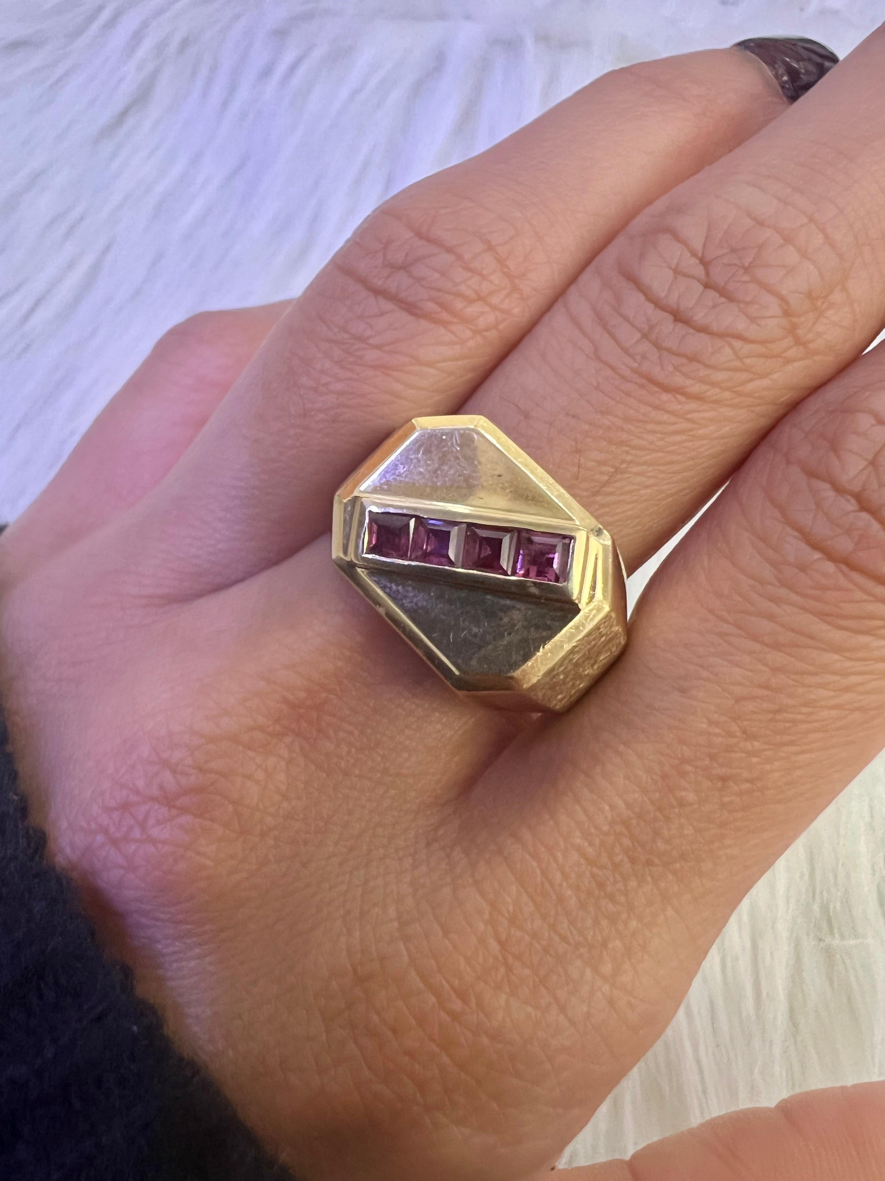 Sophia D. Bague en or jaune 14 carats et rubis Neuf - En vente à New York, NY