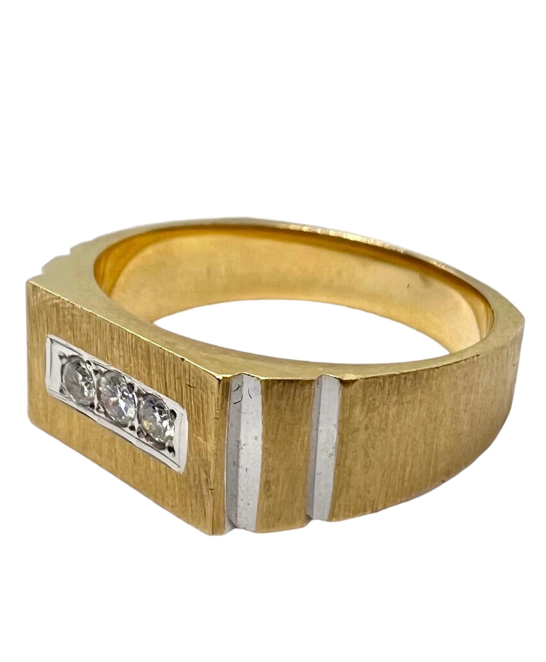 14K yellow gold signet ring with square cut diamonds.

Sophia D by Joseph Dardashti LTD has been known worldwide for 35 years and are inspired by classic Art Deco design that merges with modern manufacturing techniques.  