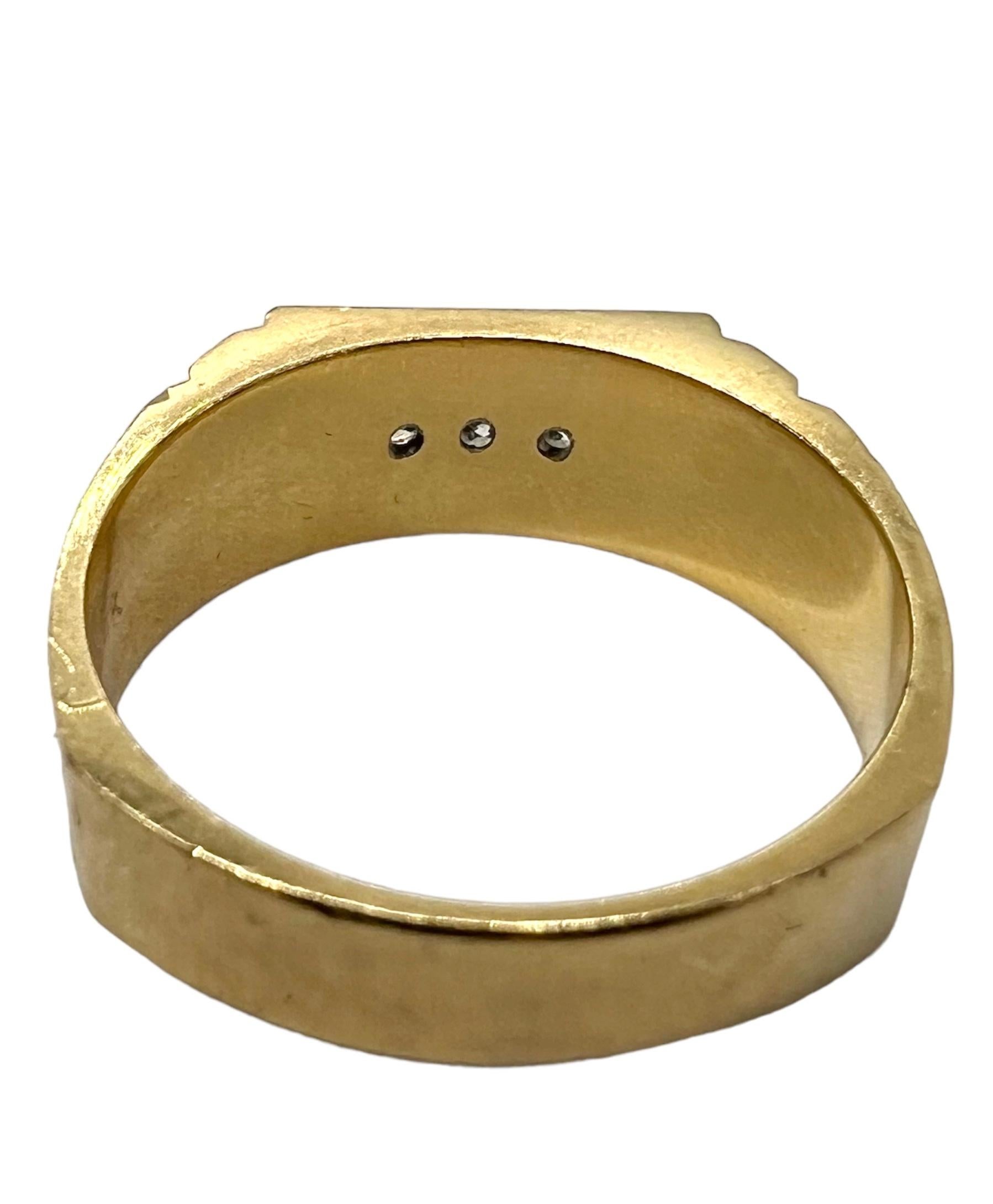 Art Deco Sophia D. 14K Yellow Gold Signet Ring For Sale