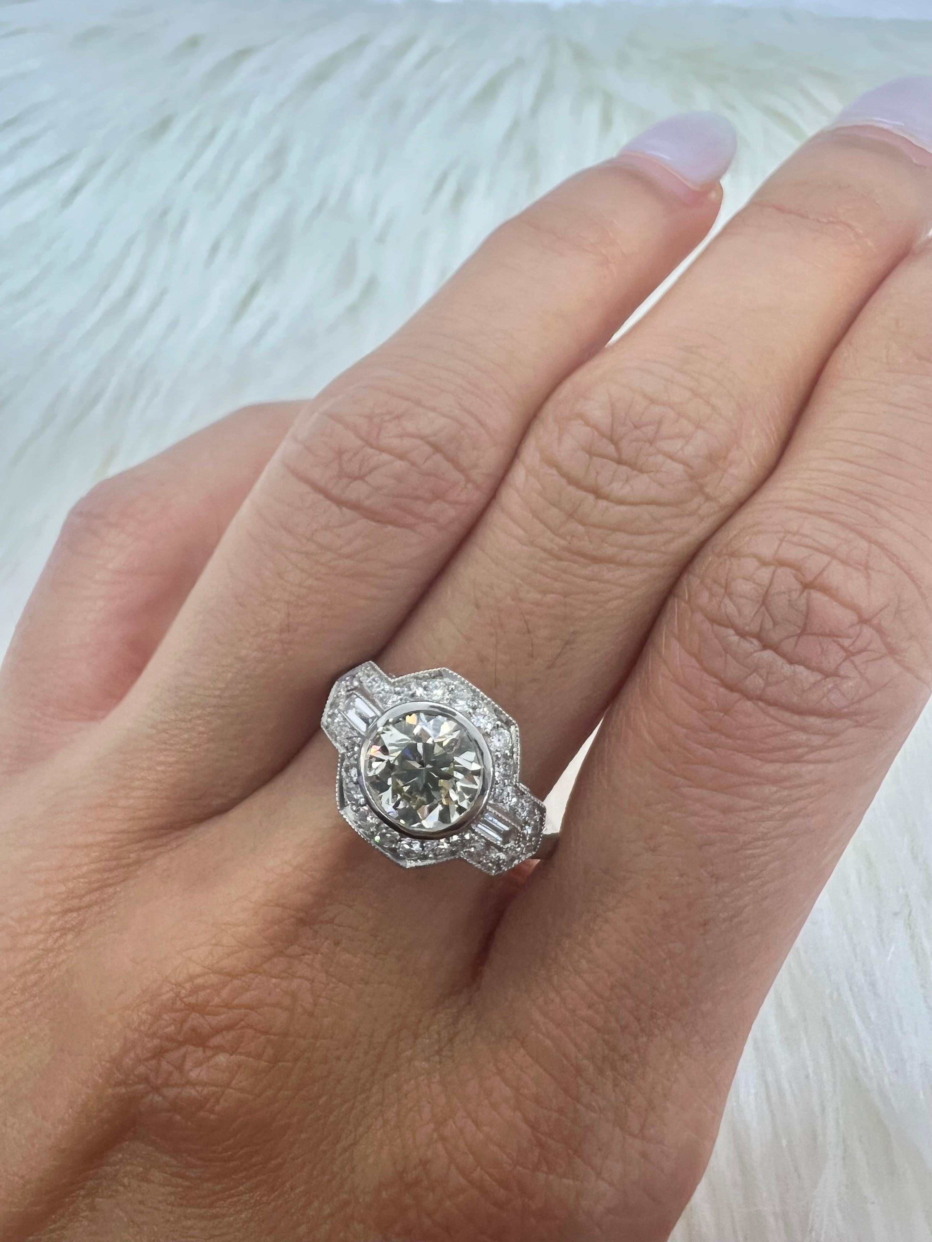 Sophia D. 1.51 Carat Diamond Art Deco Ring In New Condition For Sale In New York, NY