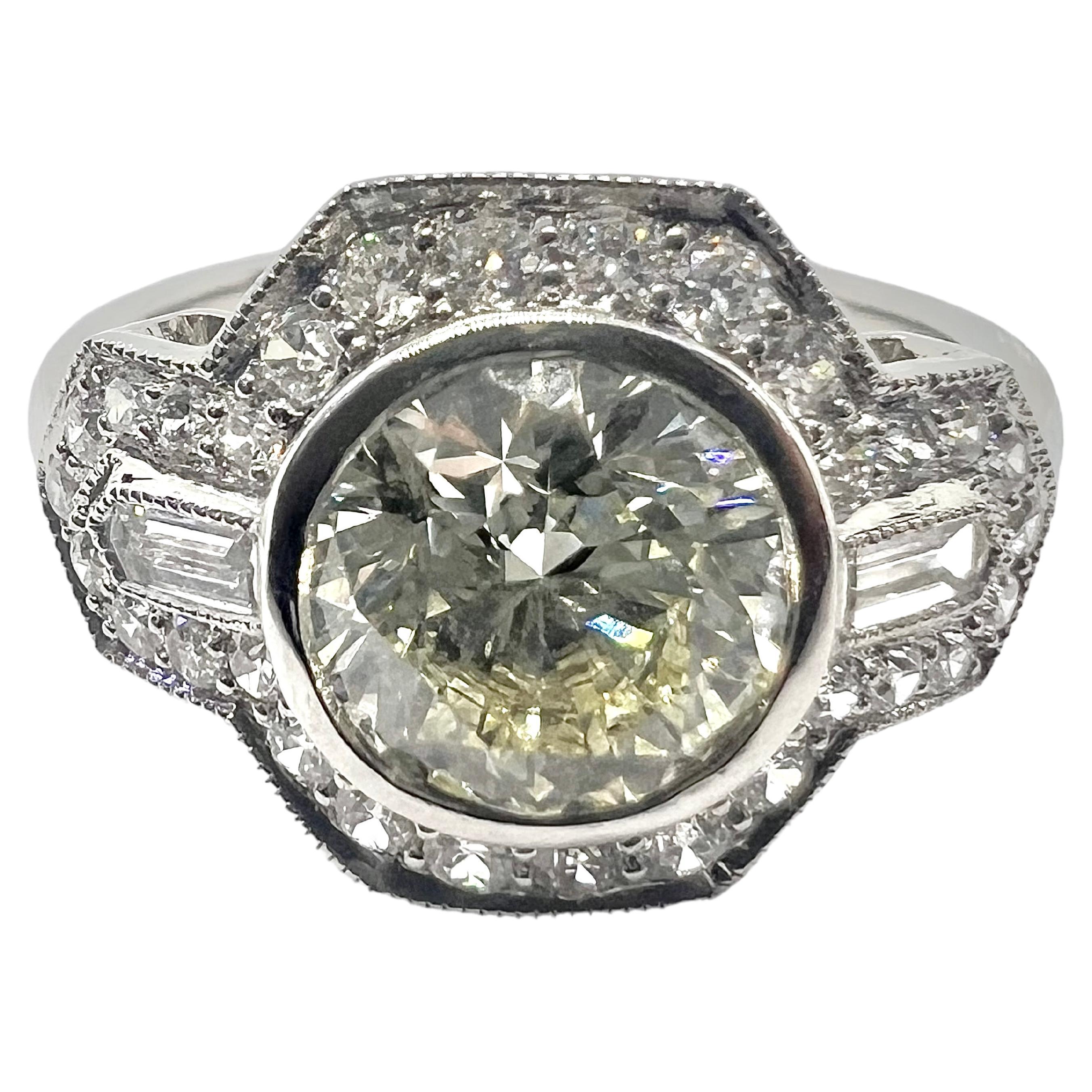 Sophia D. 1.51 Carat Diamond Art Deco Ring For Sale