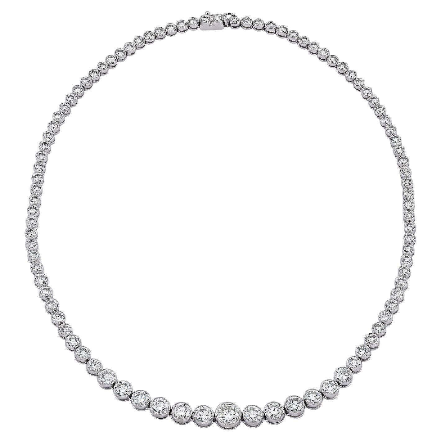 Sophia D 17,02 Karat Platin-Tennis-Halskette