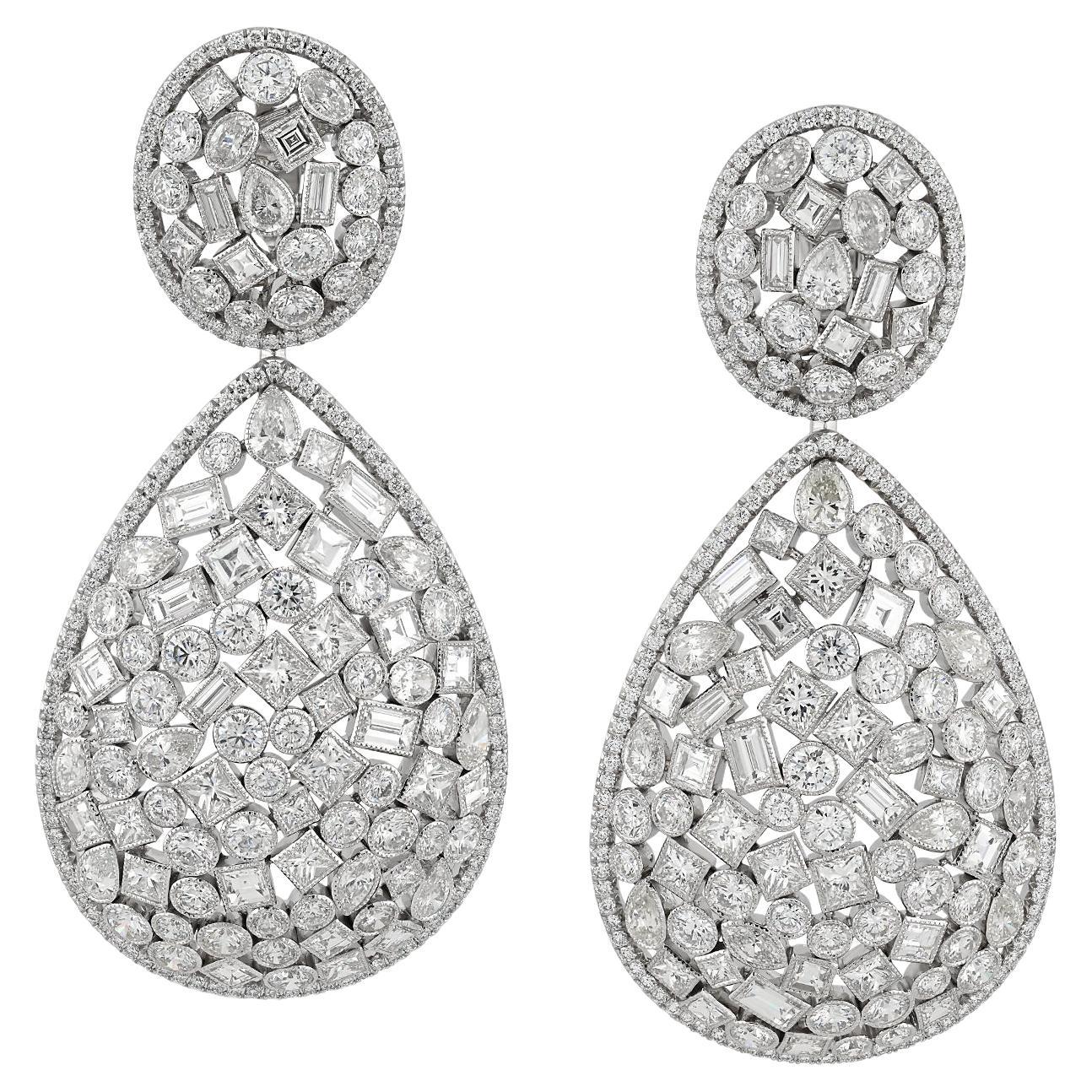 Sophia D. 18.47 Carat Mixed Cut Diamond Earrings