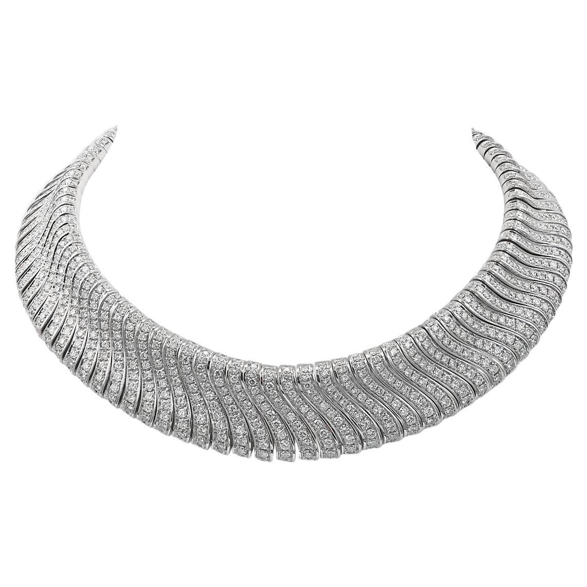 Sophia D. 18K White Gold 35 Carat Diamond Necklace For Sale