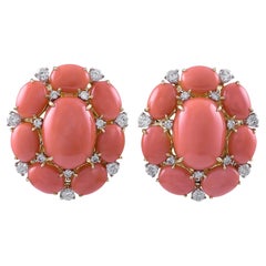 Sophia D. 18K Yellow Gold 25.78 Carats Coral Earrings