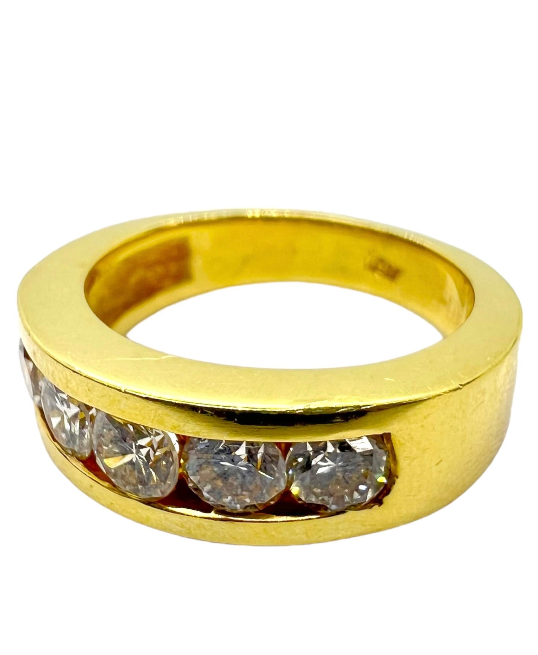 18K yellow gold band ring with round diamonds.

Sophia D by Joseph Dardashti LTD has been known worldwide for 35 years and are inspired by classic Art Deco design that merges with modern manufacturing techniques.  