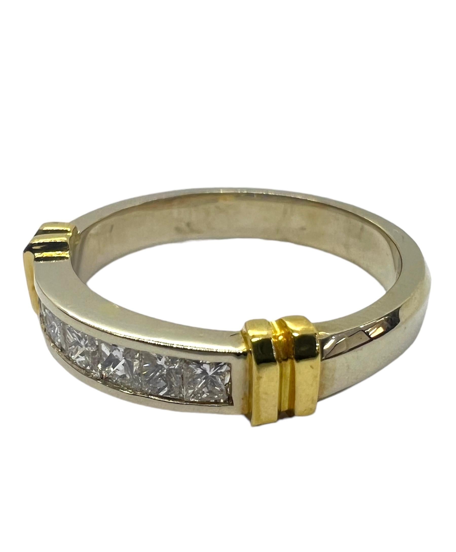 18K yellow gold band ring with square cut diamonds.

Sophia D by Joseph Dardashti LTD has been known worldwide for 35 years and are inspired by classic Art Deco design that merges with modern manufacturing techniques.   