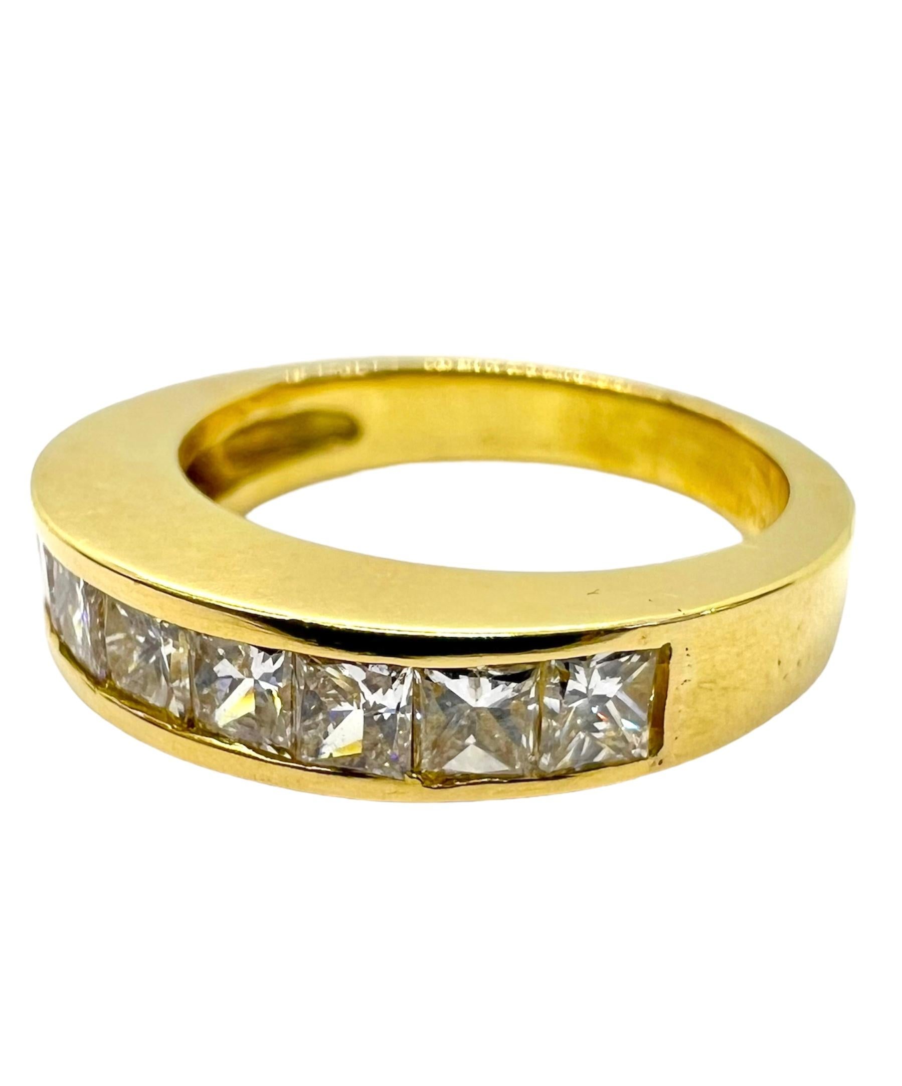 18K yellow gold band ring with square cut diamonds.

Sophia D by Joseph Dardashti LTD has been known worldwide for 35 years and are inspired by classic Art Deco design that merges with modern manufacturing techniques.