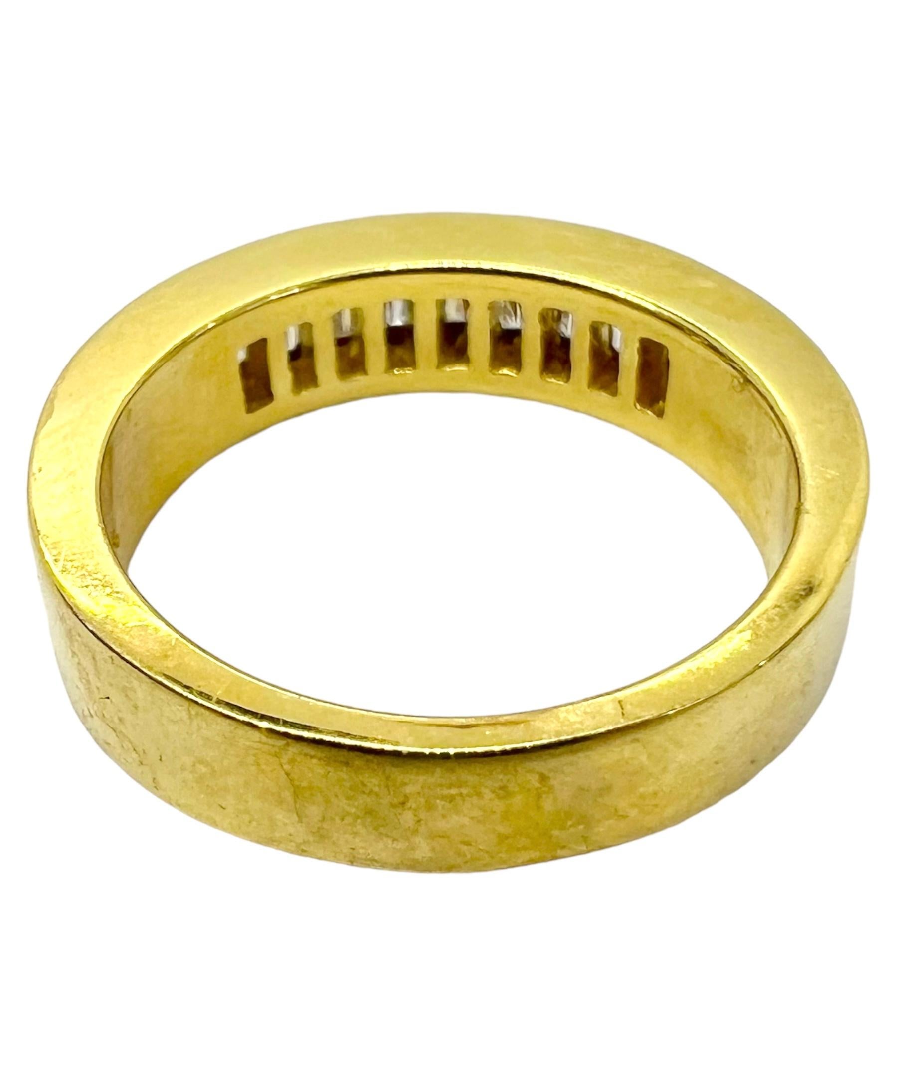 Art Deco Sophia D. 18K Yellow Gold Band Ring For Sale