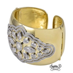 Sophia D. 18K Yellow Gold Bangle with Diamonds