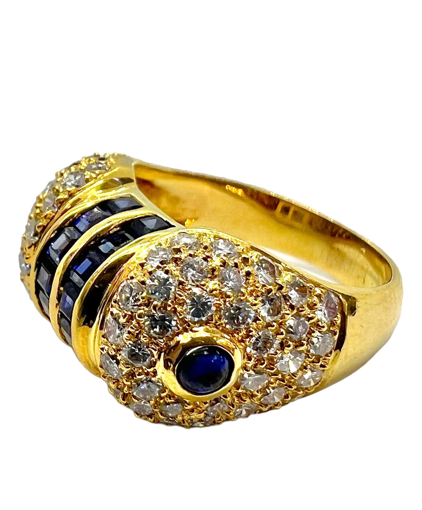 18K yellow gold ring with 1.65 carat diamonds and 1.59 carat blue sapphire.

Sophia D by Joseph Dardashti LTD has been known worldwide for 35 years and are inspired by classic Art Deco design that merges with modern manufacturing techniques.  