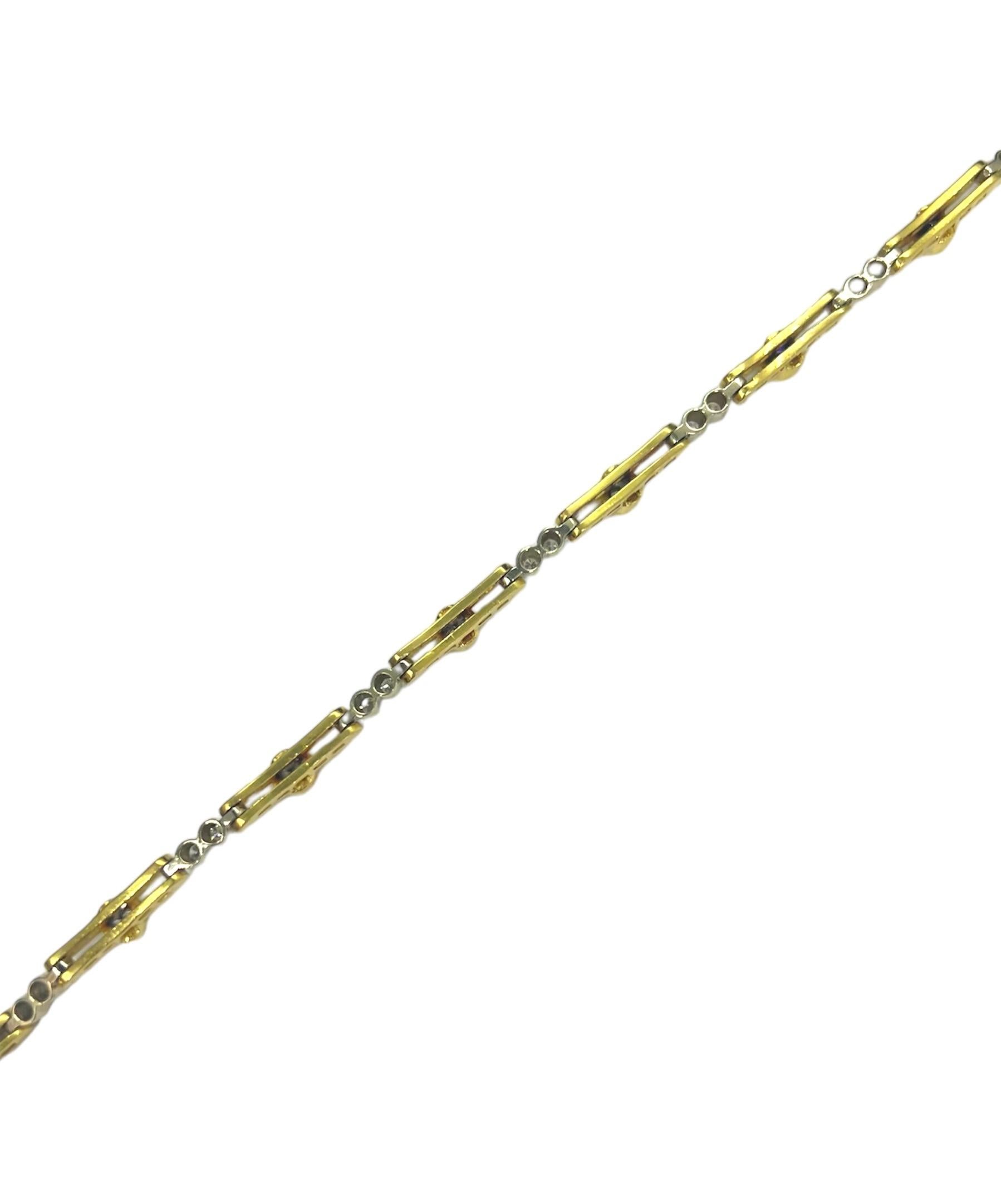 Art Deco Sophia D. 18K Yellow Gold Bracelet with Diamonds For Sale
