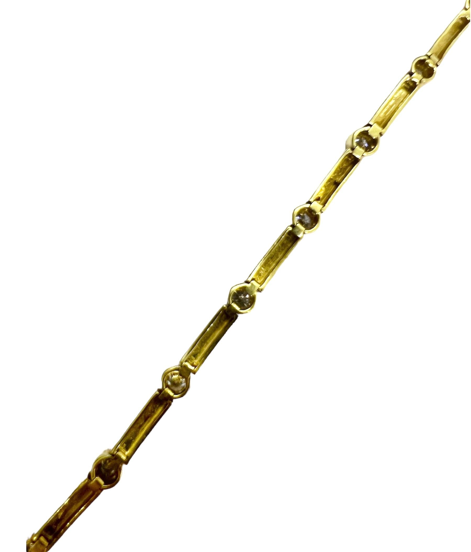 Art déco Sophia D. Bracelet en or jaune 18 carats avec diamants en vente