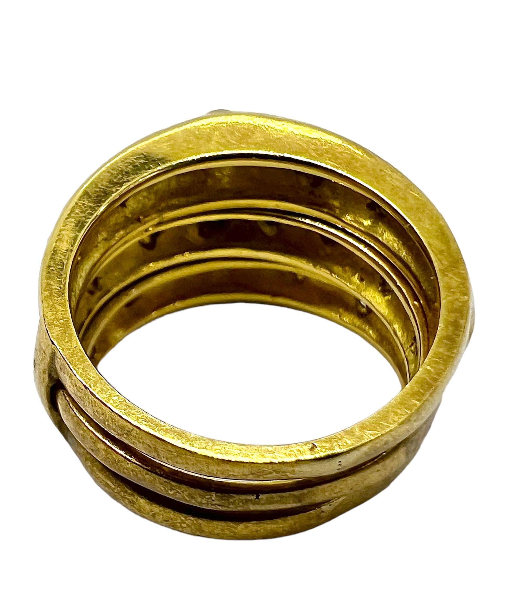 Art Deco Sophia D. 18K Yellow Gold Detachable Diamond Ring For Sale