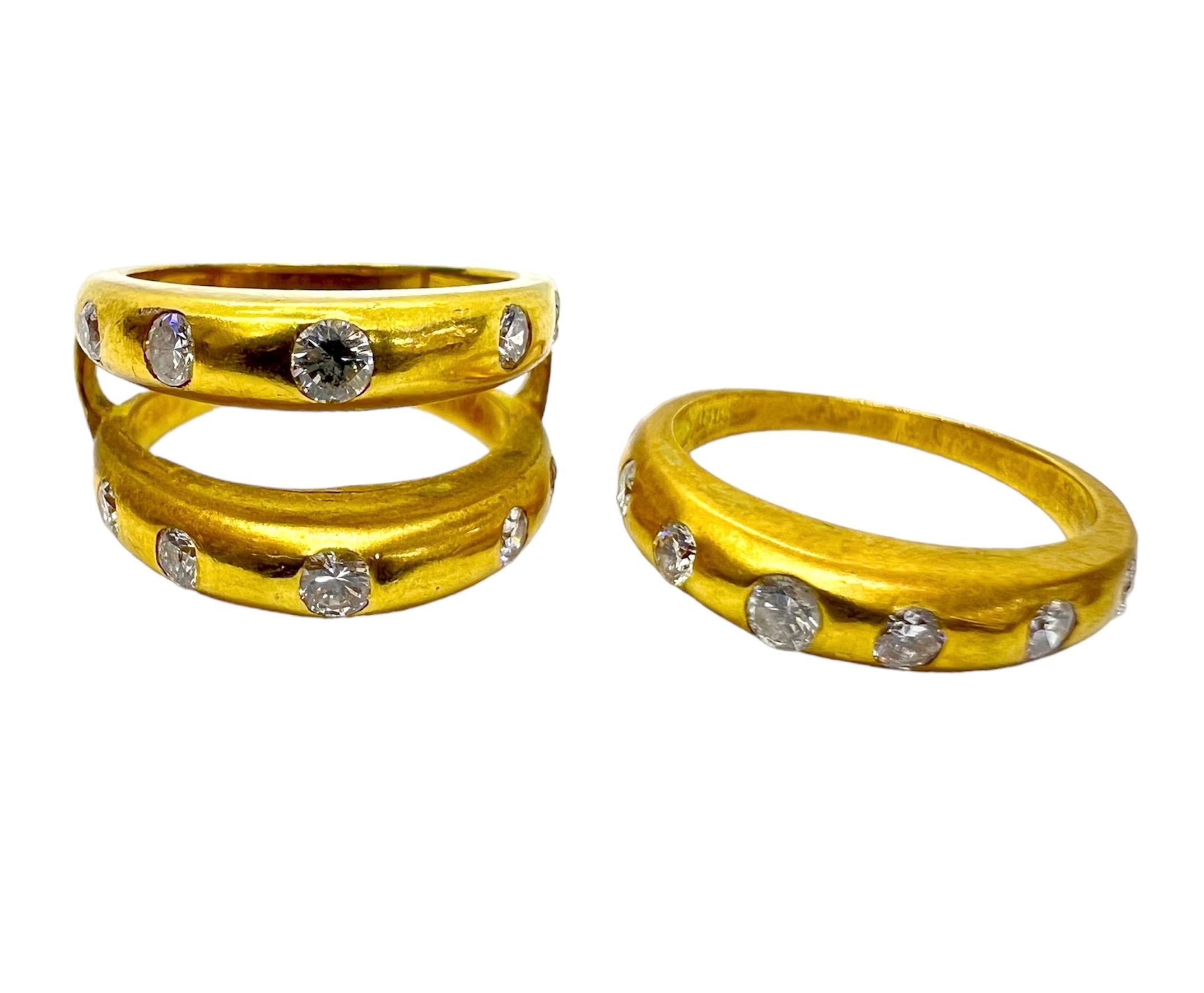 Round Cut Sophia D. 18K Yellow Gold Detachable Diamond Ring For Sale