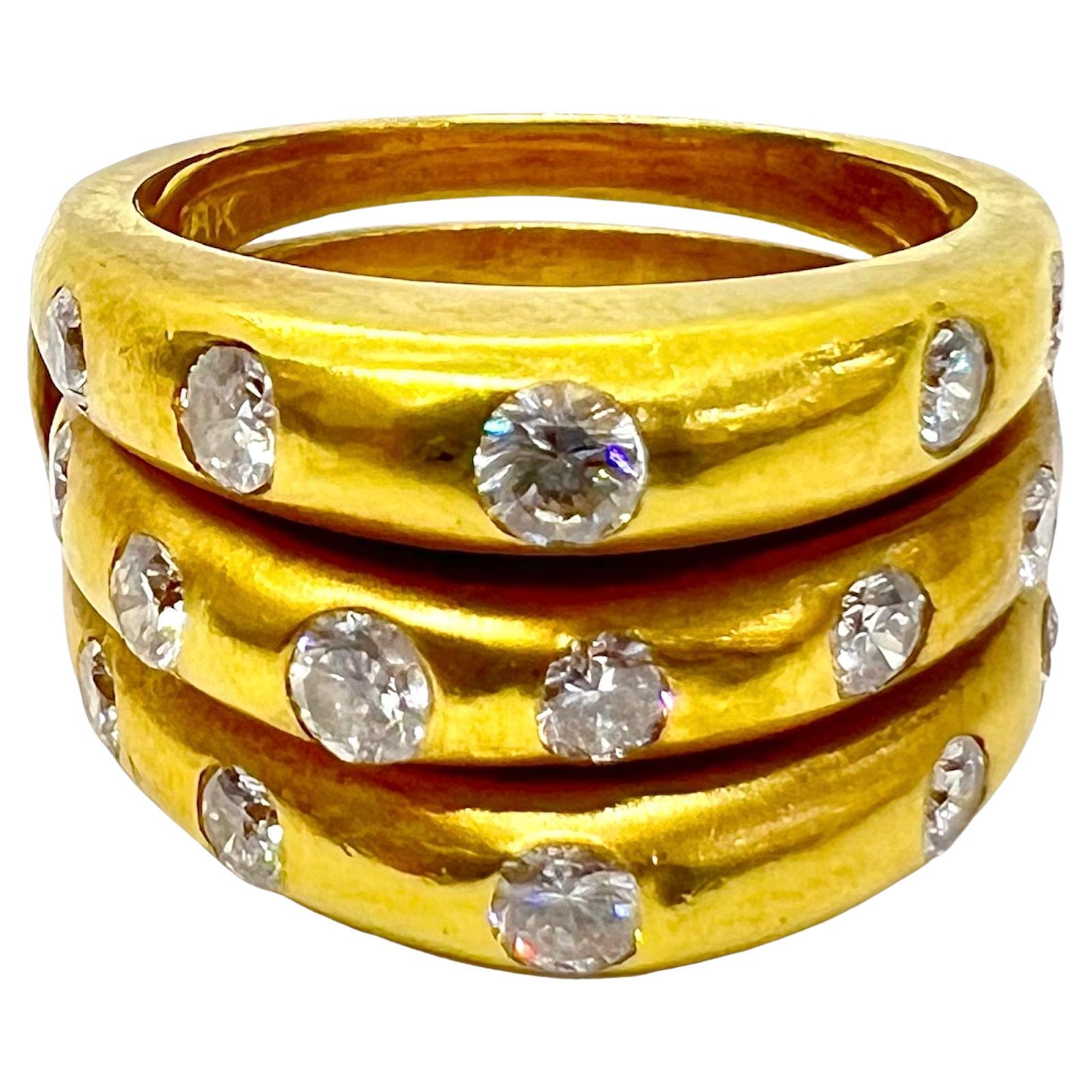 Sophia D. 18K Yellow Gold Detachable Diamond Ring For Sale