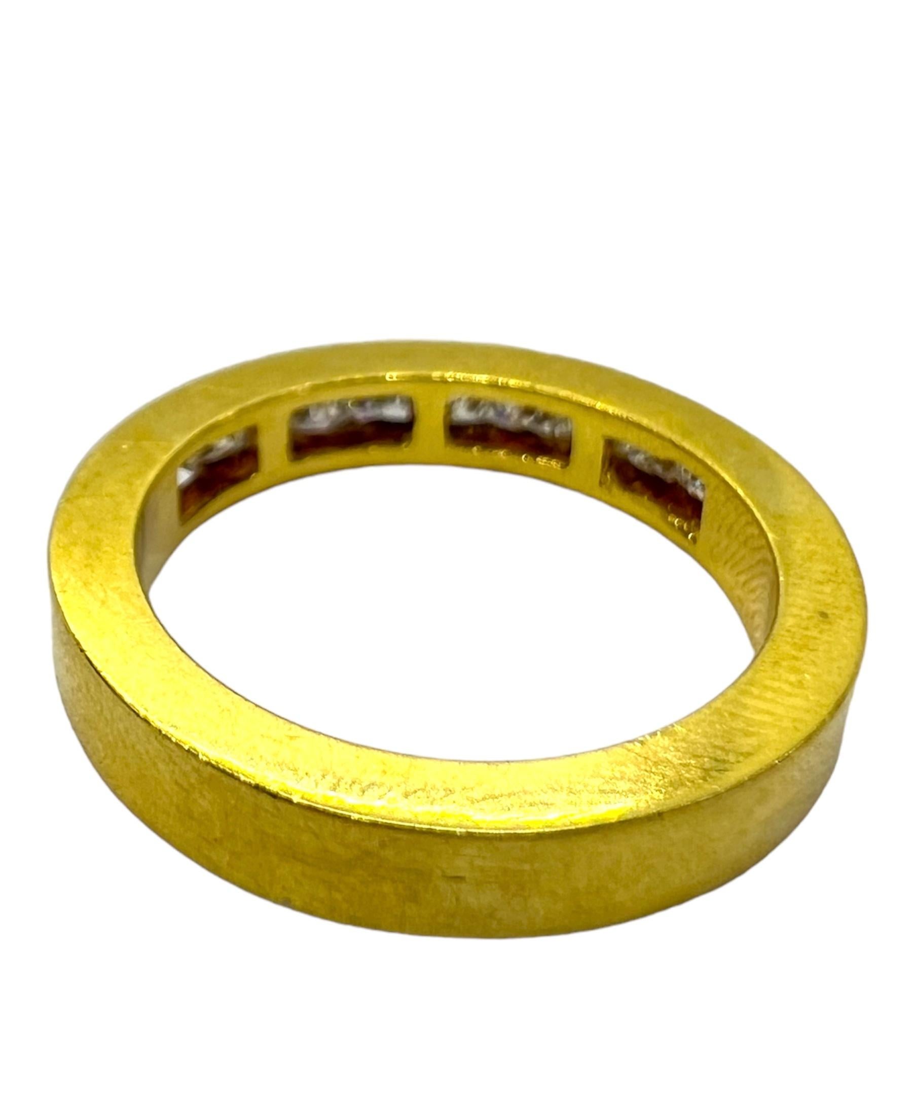 Art Deco Sophia D. 18K Yellow Gold Diamond Band Ring For Sale