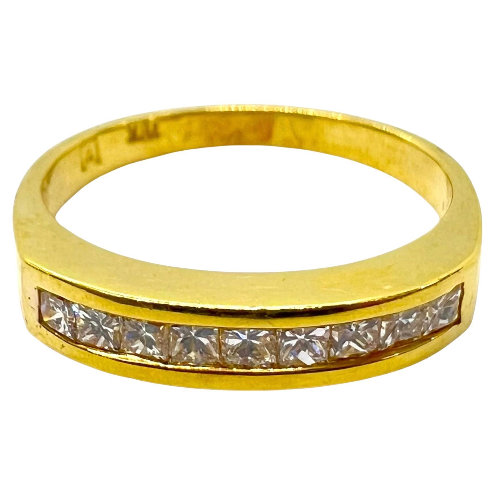 Sophia D. 18K Yellow Gold Diamond Band Ring For Sale