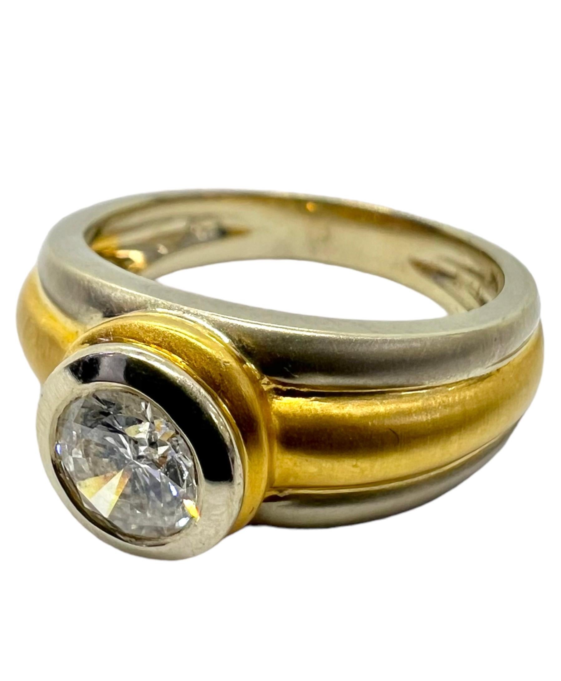 18K yellow gold ring with center round diamond.

Sophia D by Joseph Dardashti LTD has been known worldwide for 35 years and are inspired by classic Art Deco design that merges with modern manufacturing techniques.  