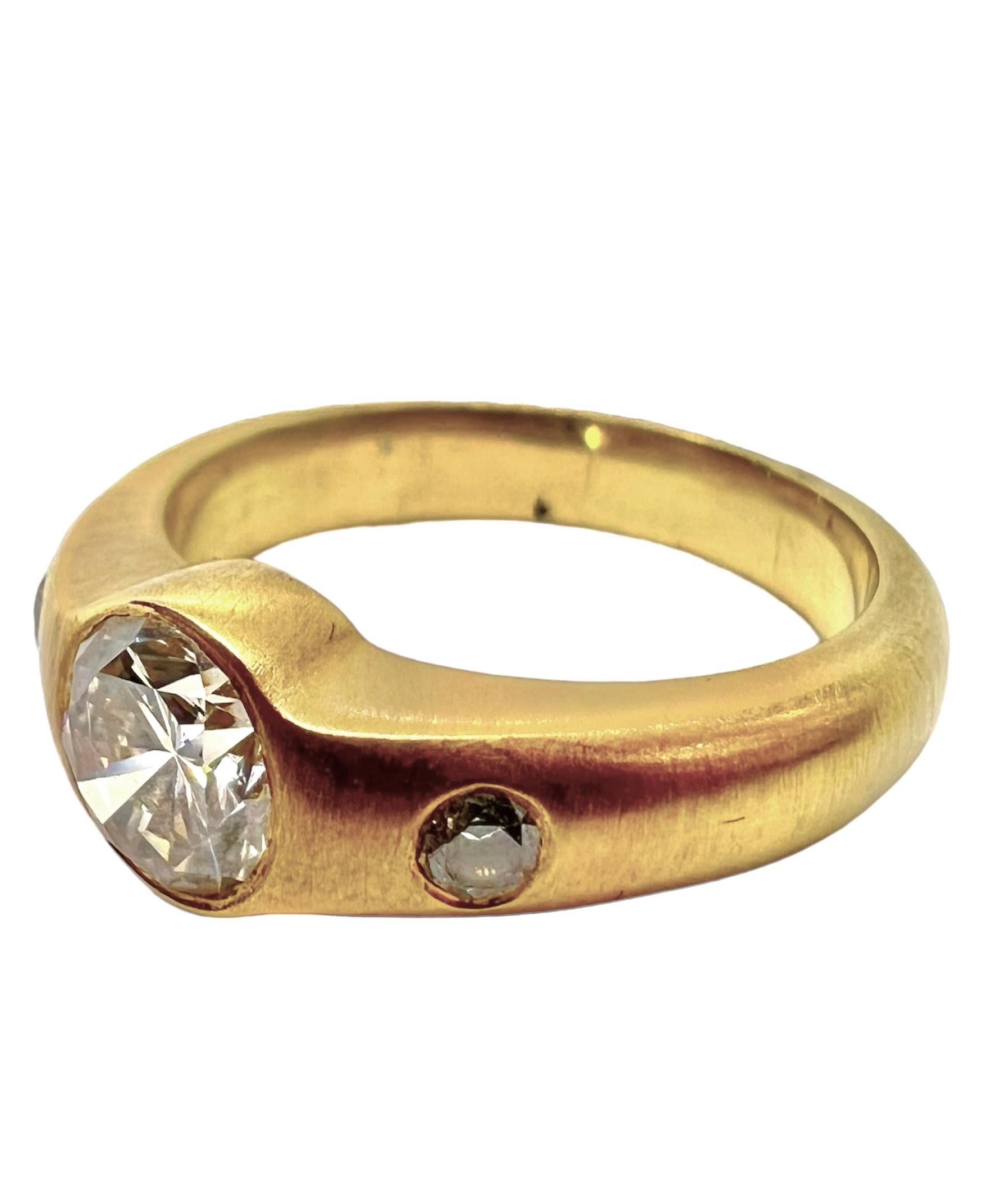 18K yellow gold ring with 3 round diamonds.

Sophia D by Joseph Dardashti LTD has been known worldwide for 35 years and are inspired by classic Art Deco design that merges with modern manufacturing techniques.