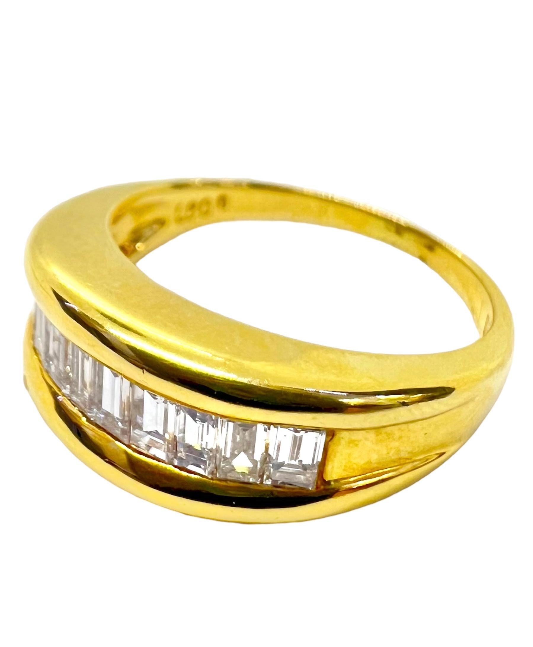 18K yellow gold ring with emerald cut diamonds.

Sophia D by Joseph Dardashti LTD has been known worldwide for 35 years and are inspired by classic Art Deco design that merges with modern manufacturing techniques.