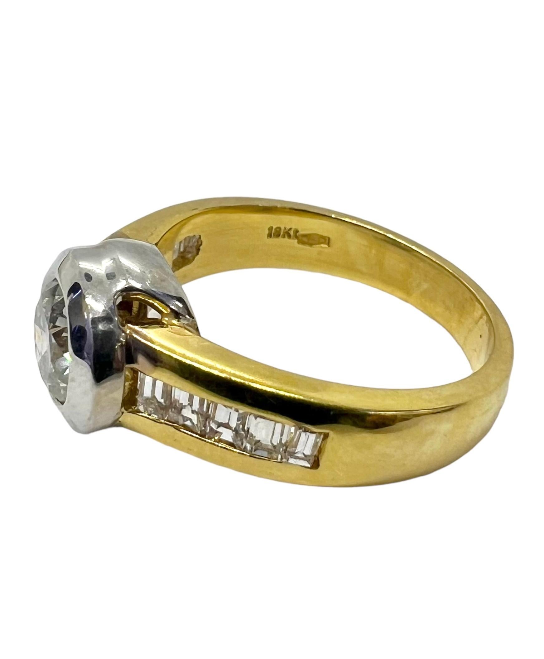 18K yellow gold ring with round center stone accentuated with emerald cut diamonds.

Sophia D by Joseph Dardashti LTD has been known worldwide for 35 years and are inspired by classic Art Deco design that merges with modern manufacturing techniques.