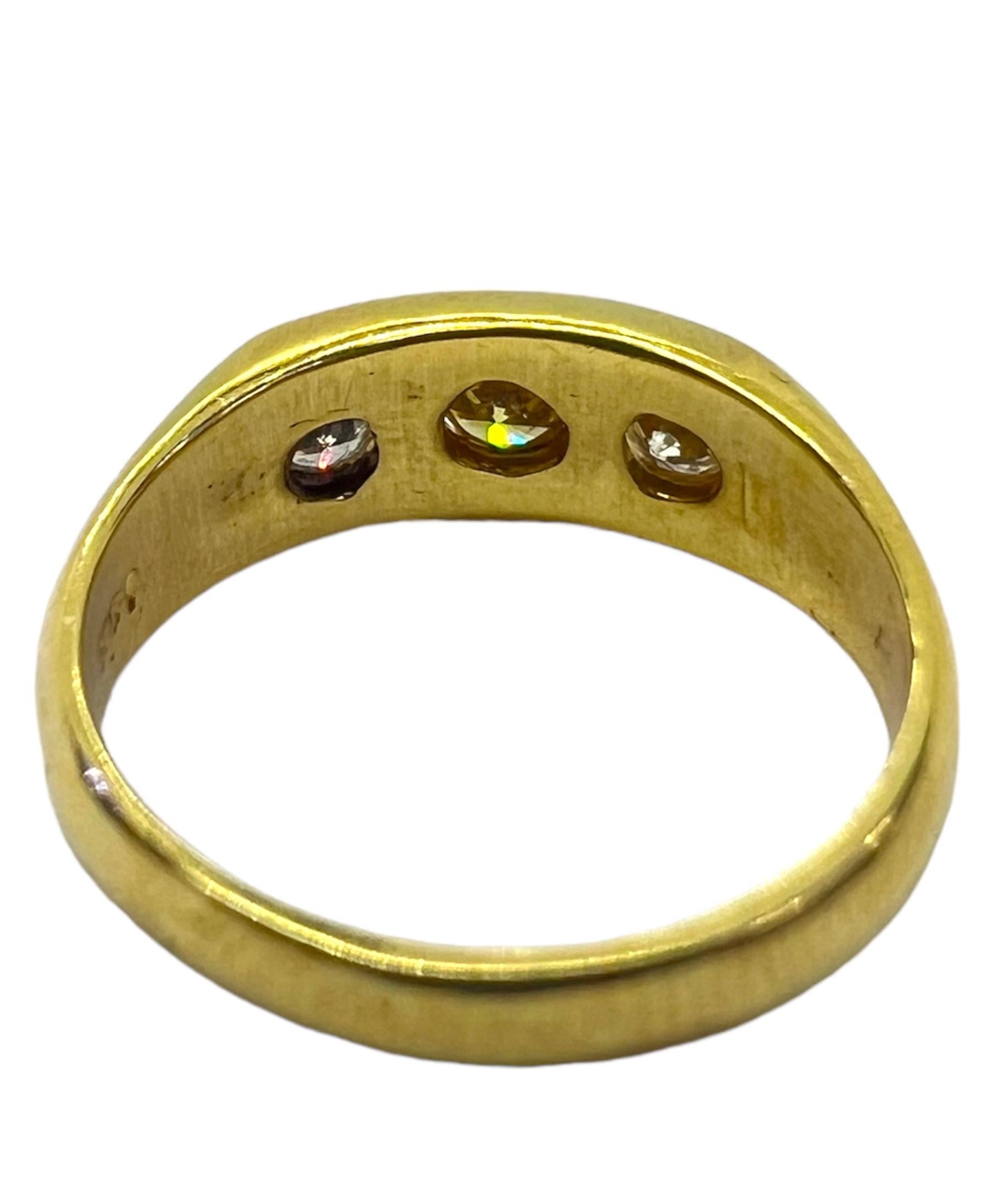 Taille ronde Sophia D. Bague en or jaune 18 carats avec diamants en vente