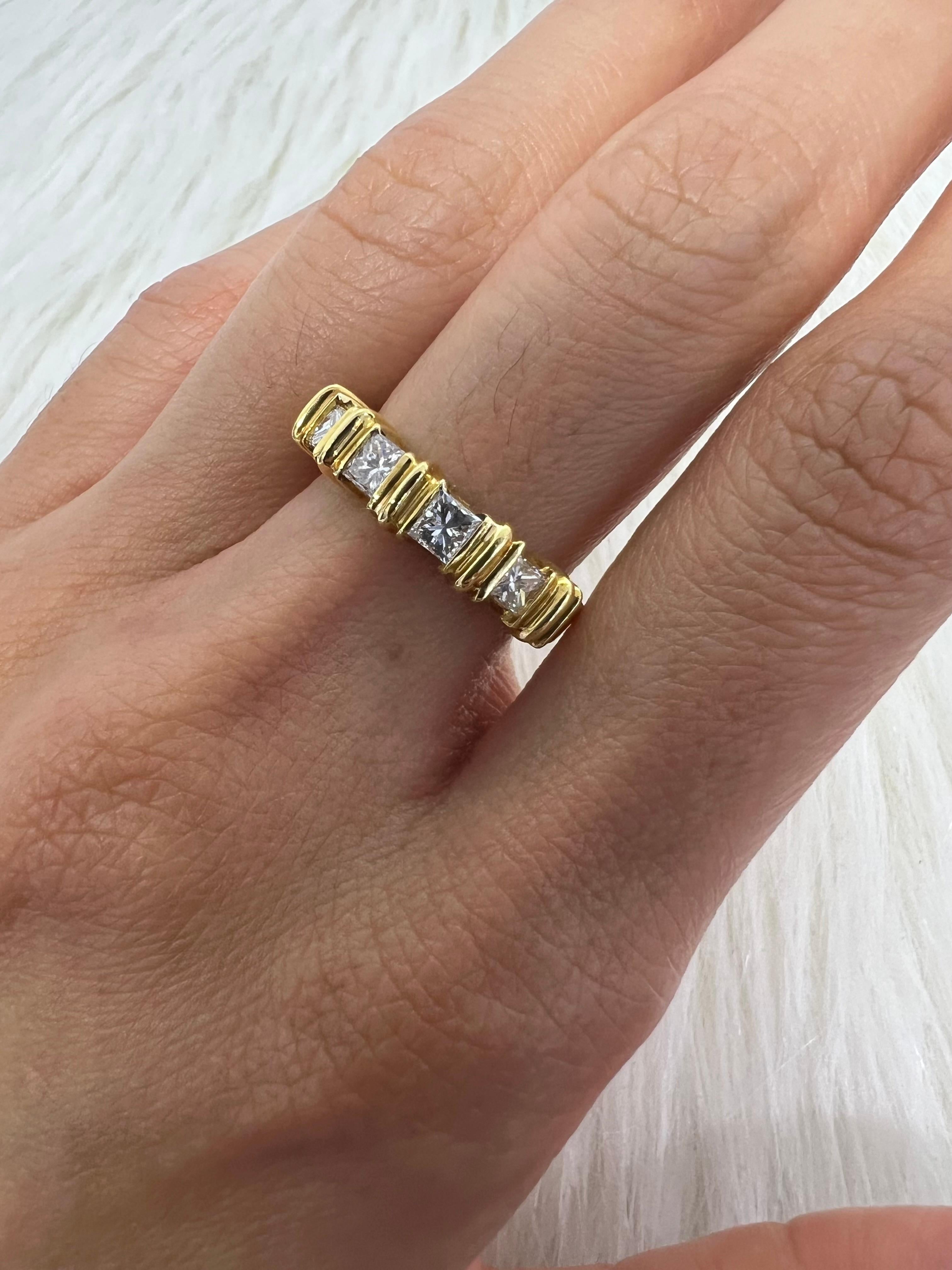 Square Cut Sophia D. 18K Yellow Gold Diamond Ring For Sale