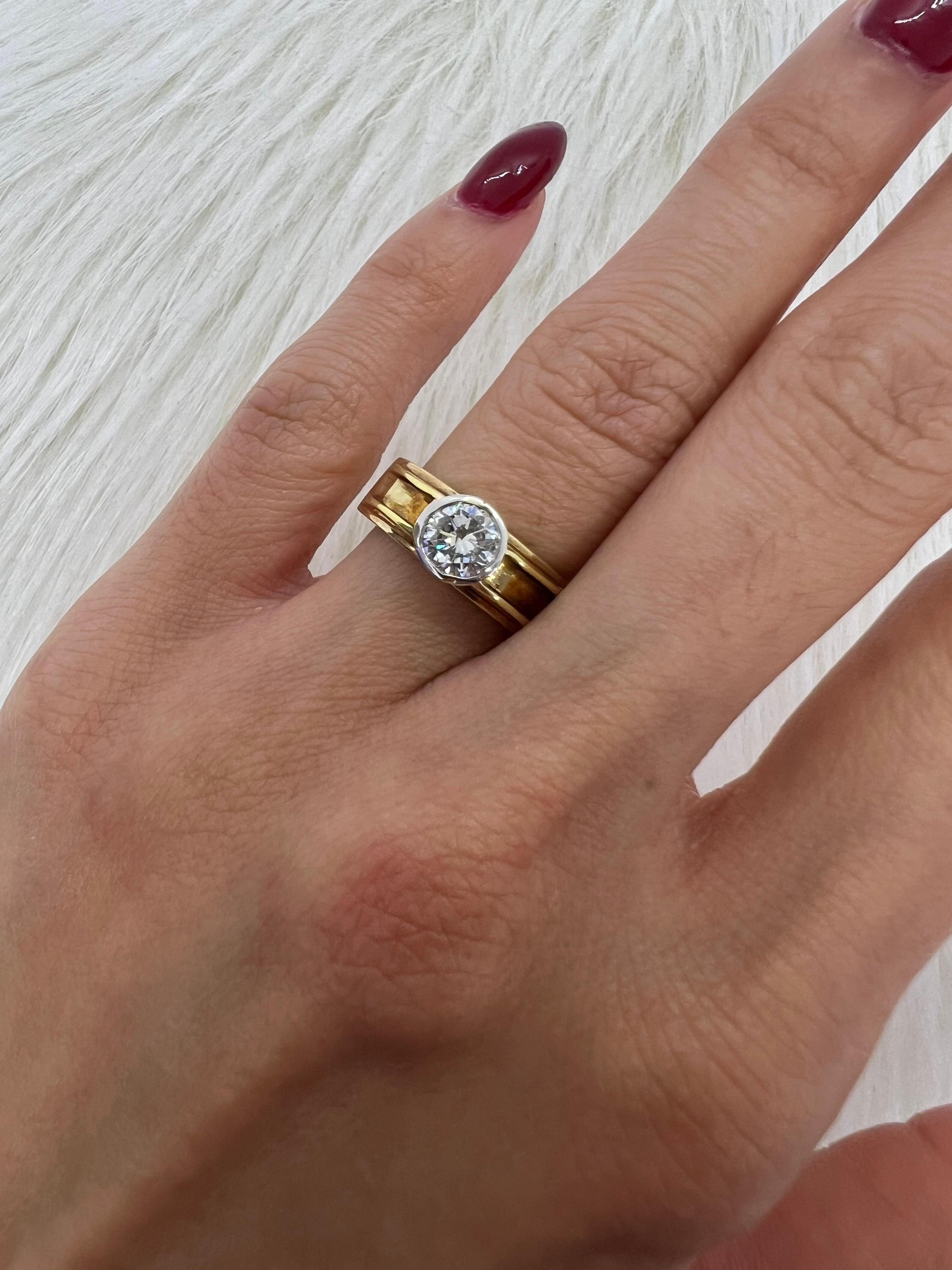 Women's or Men's Sophia D. 18K Yellow Gold Diamond Ring For Sale