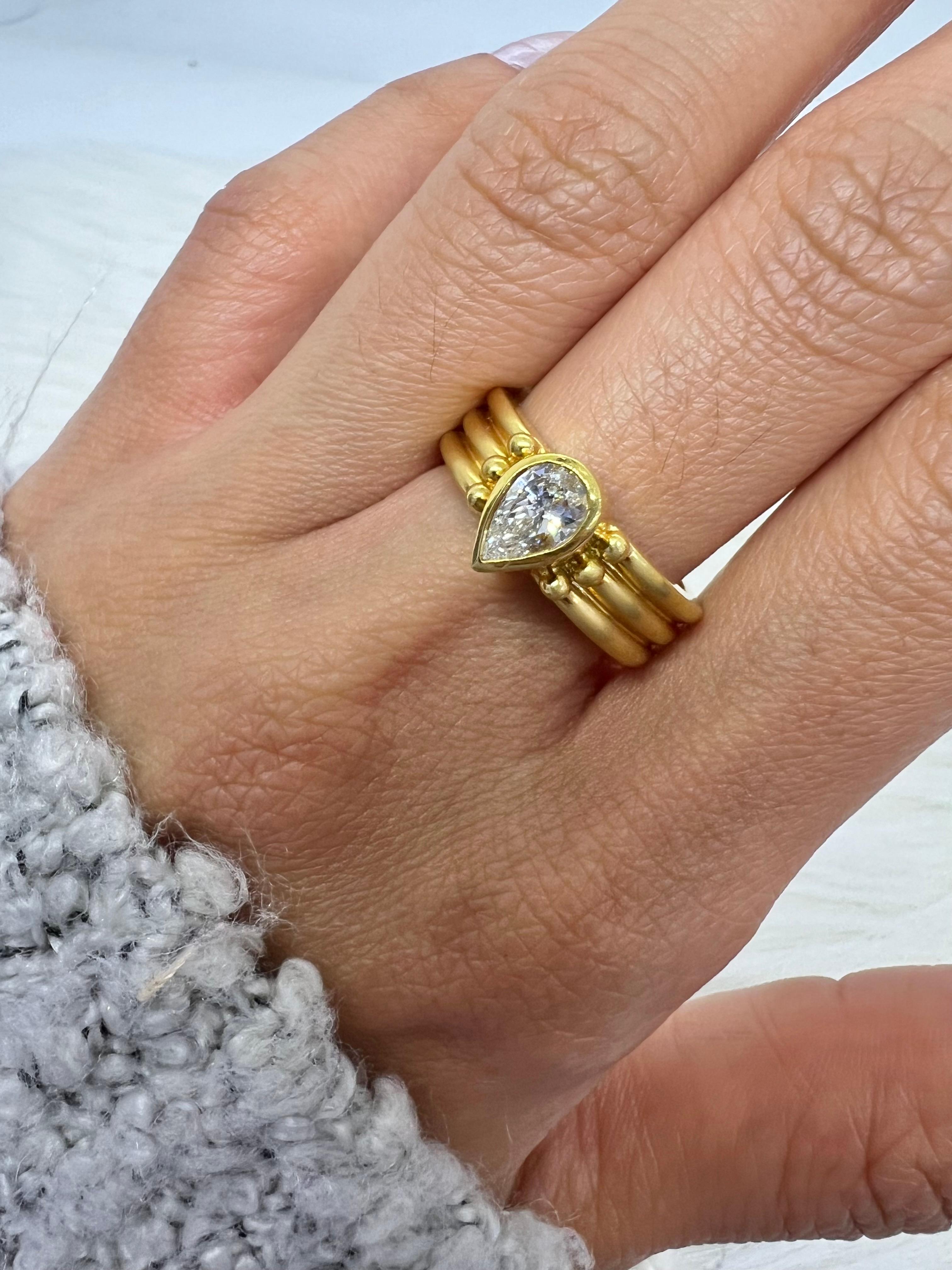 Sophia D. Diamantring aus 18 Karat Gelbgold mit Diamant für Damen oder Herren im Angebot