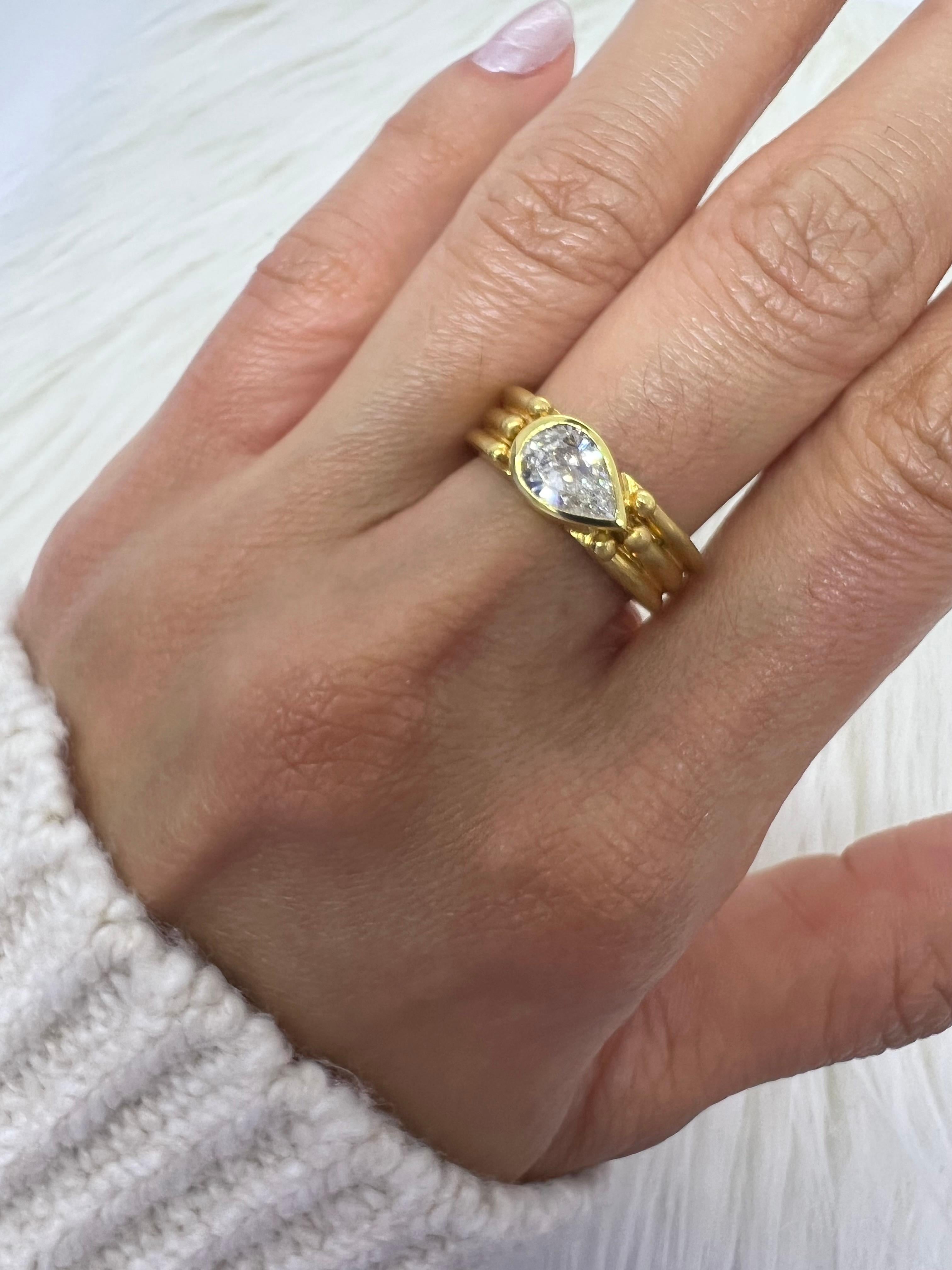Women's or Men's Sophia D. 18K Yellow Gold Diamond Ring