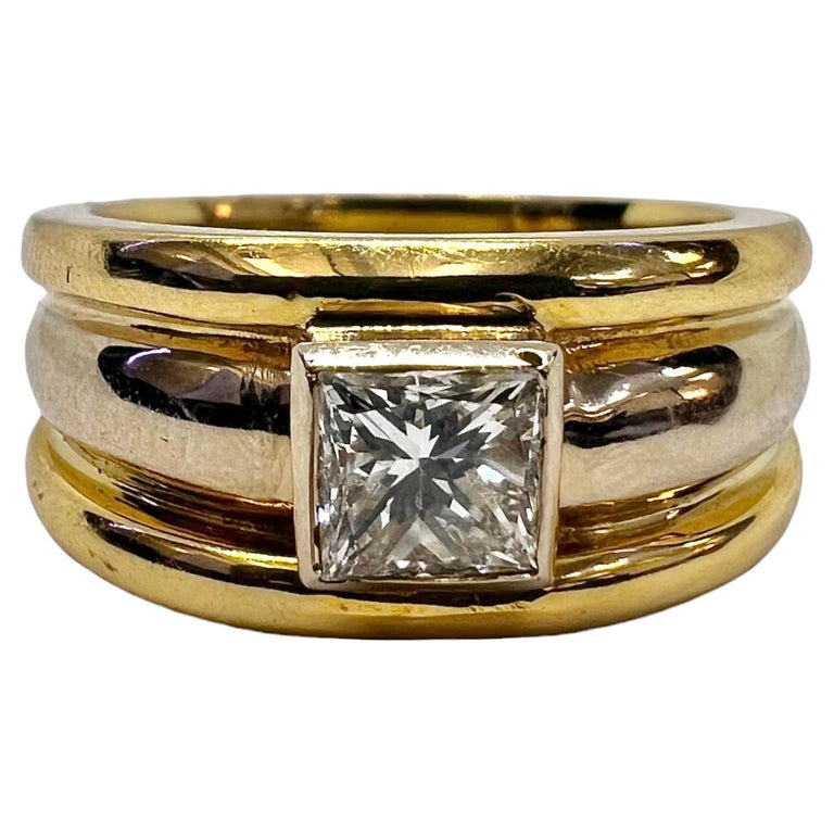 Anello con diamante in oro giallo 18 carati di Sophia D. A. in vendita su  1stDibs