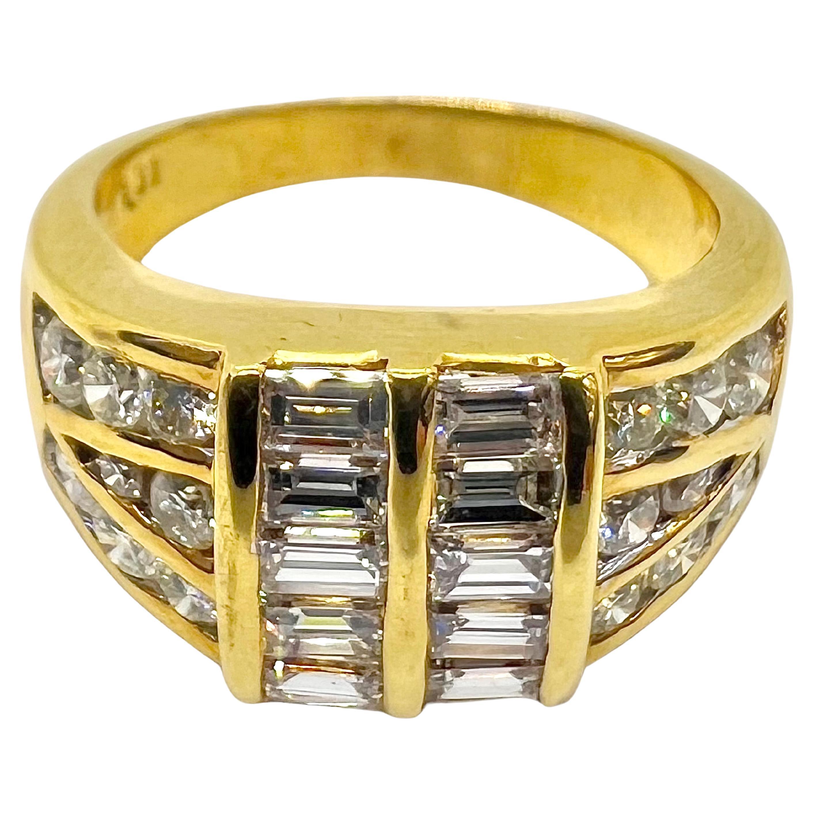 Sophia D. 18K Yellow Gold Diamond Ring For Sale